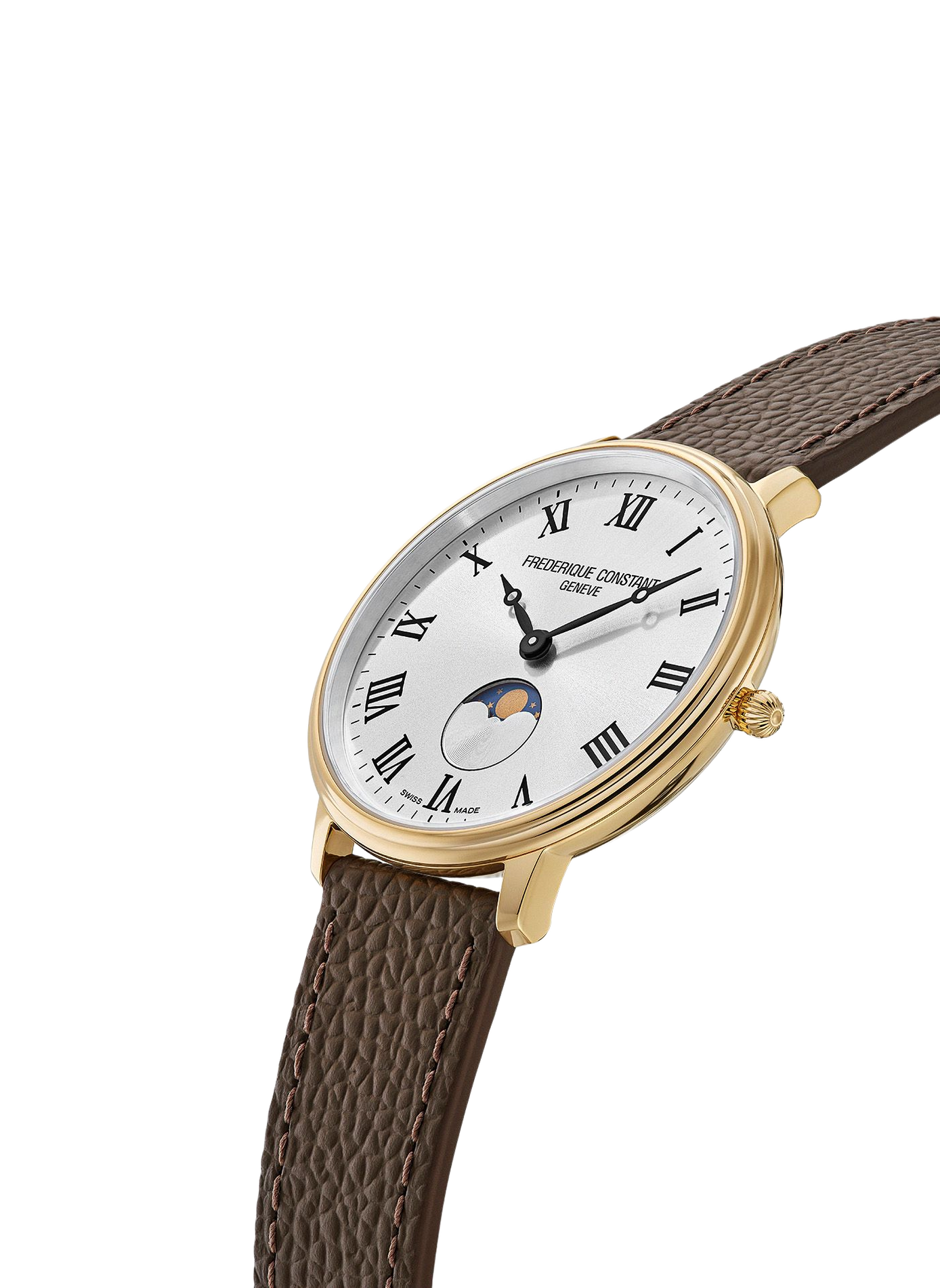 Montre quartz en cuir de veau FREDERIQUE CONSTANT Blanc