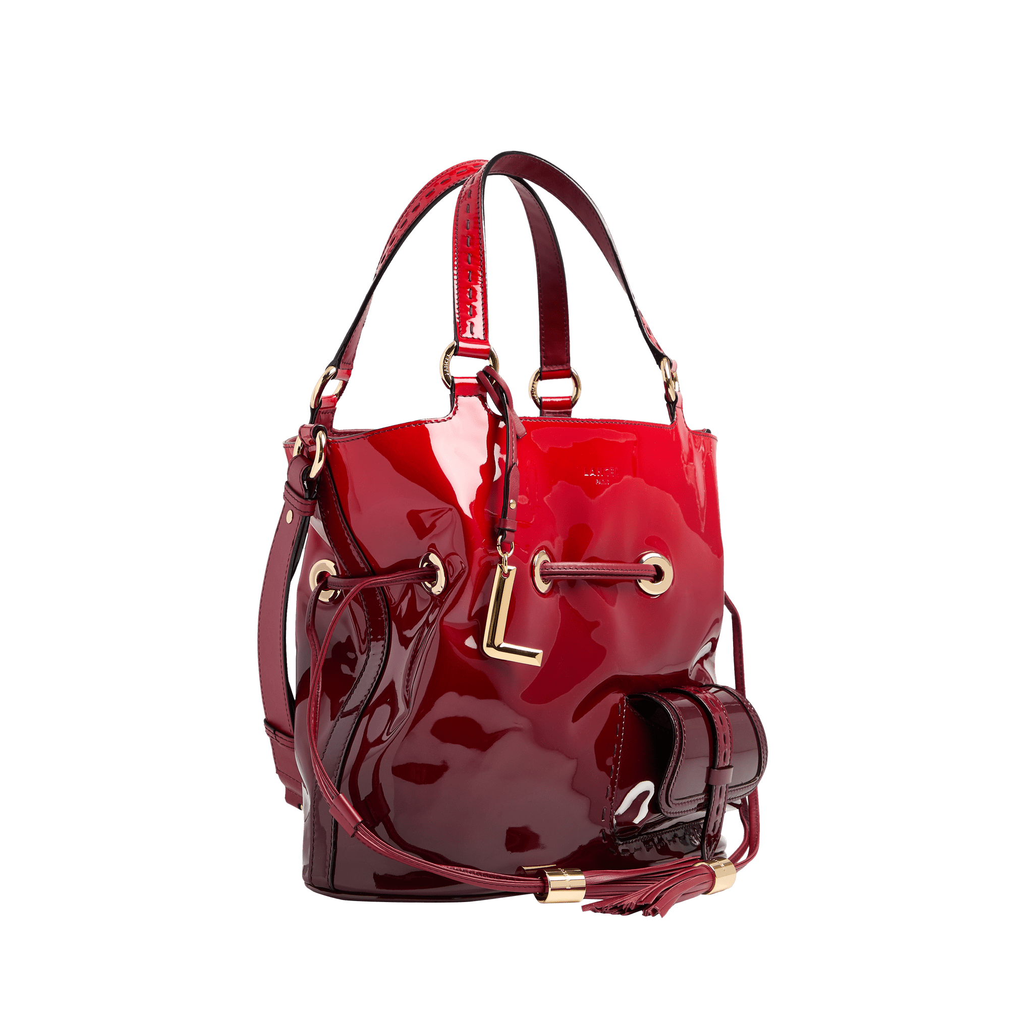 Handtas eerste flirt capsule 150 jaar in kalfsleer LANCEL Rood