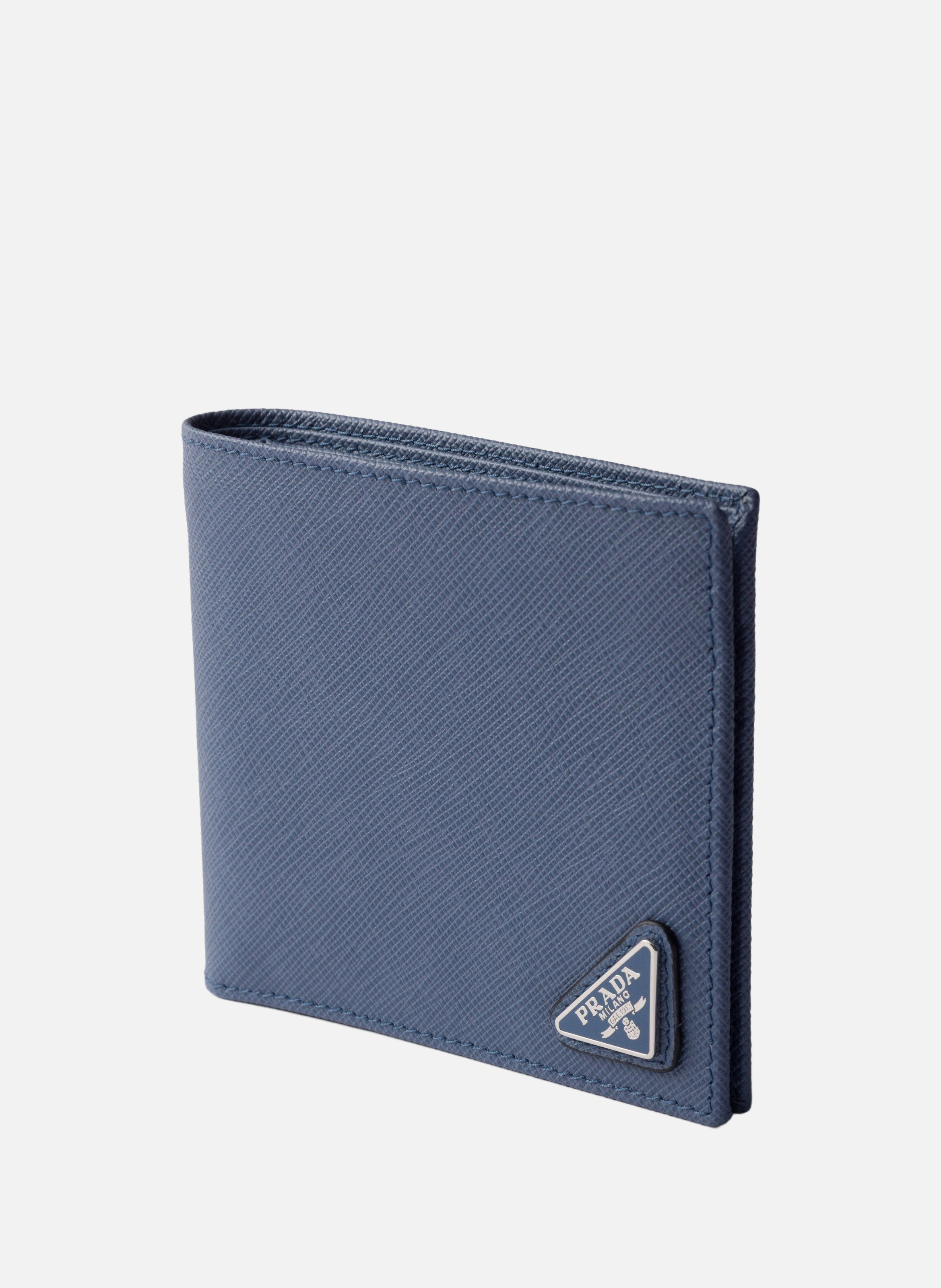 Portefeuille en cuir PRADA Bleu