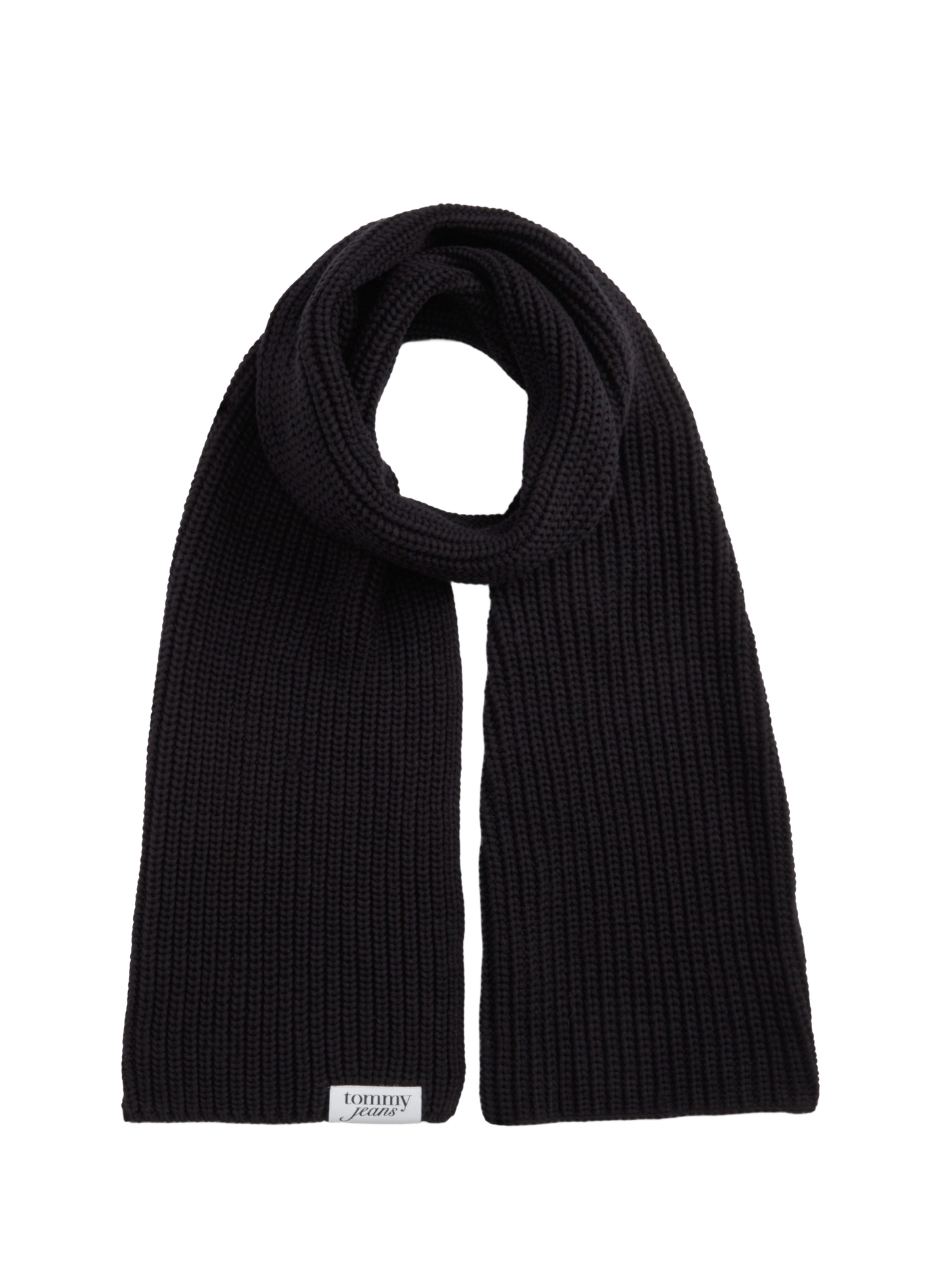 Cotton knit scarf TOMMY HILFIGER Black