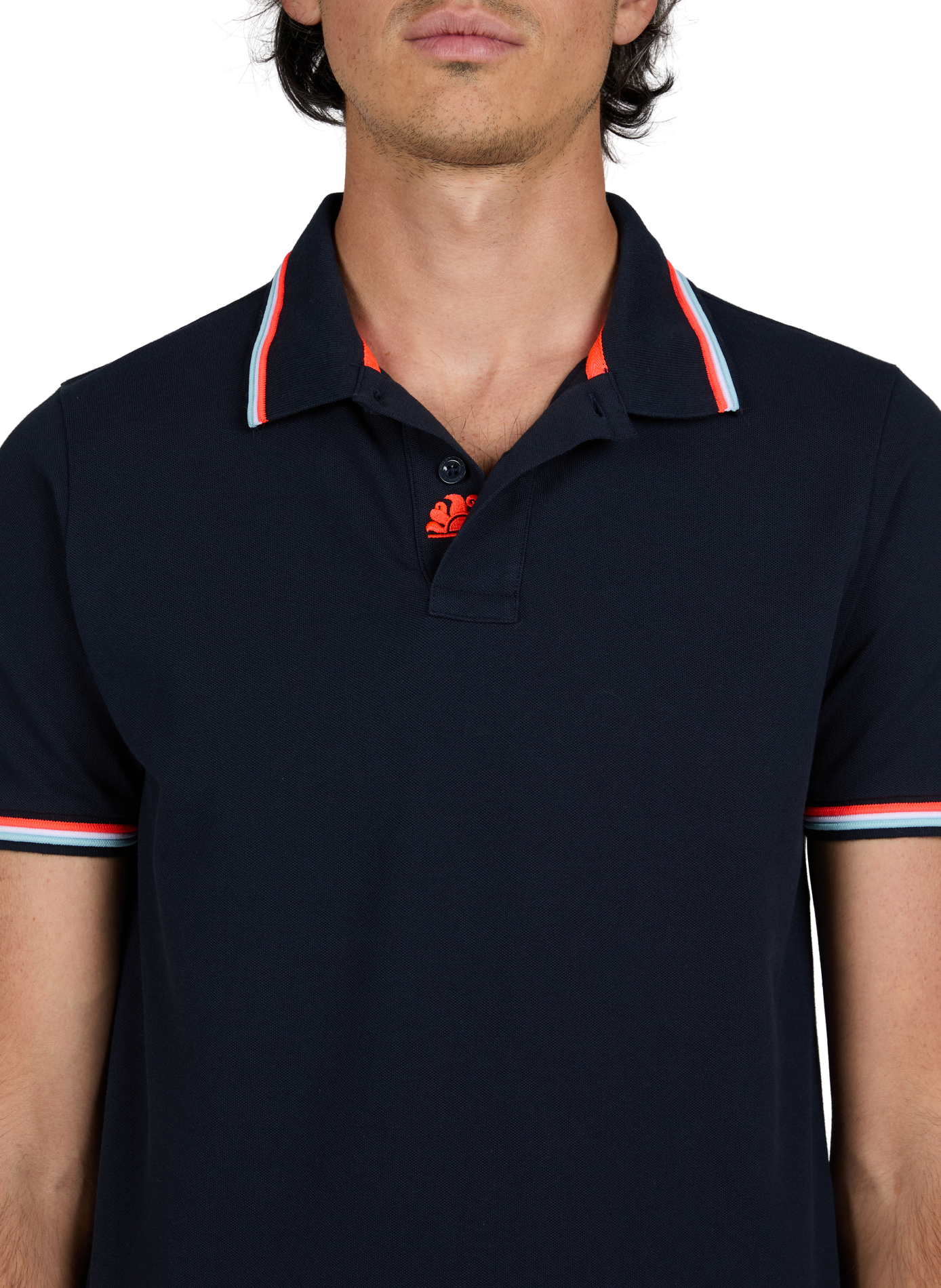 Cotton-blend polo shirt SUNDEK Blue