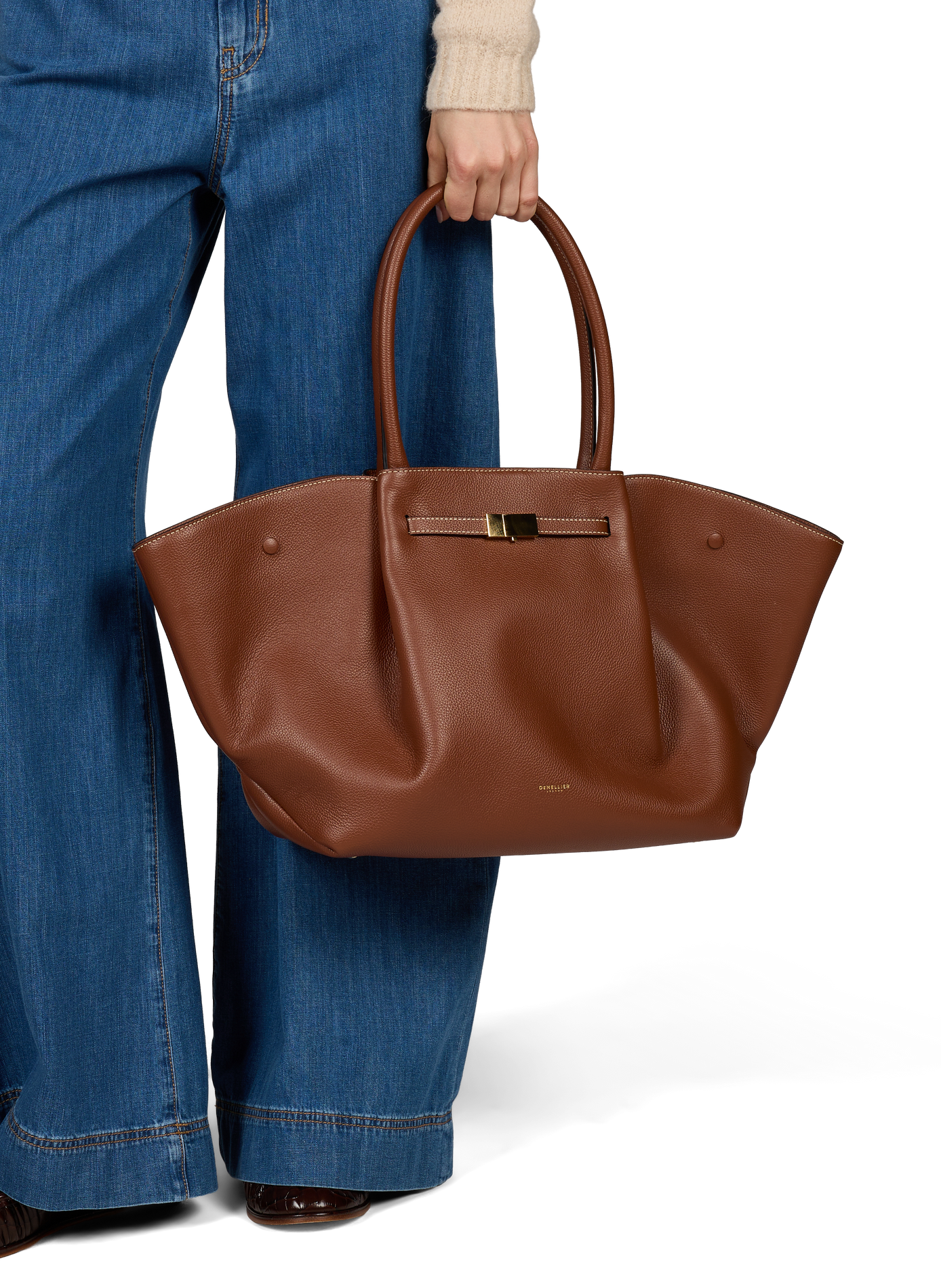 Sac à main New York en cuir DEMELLIER LONDON Marron