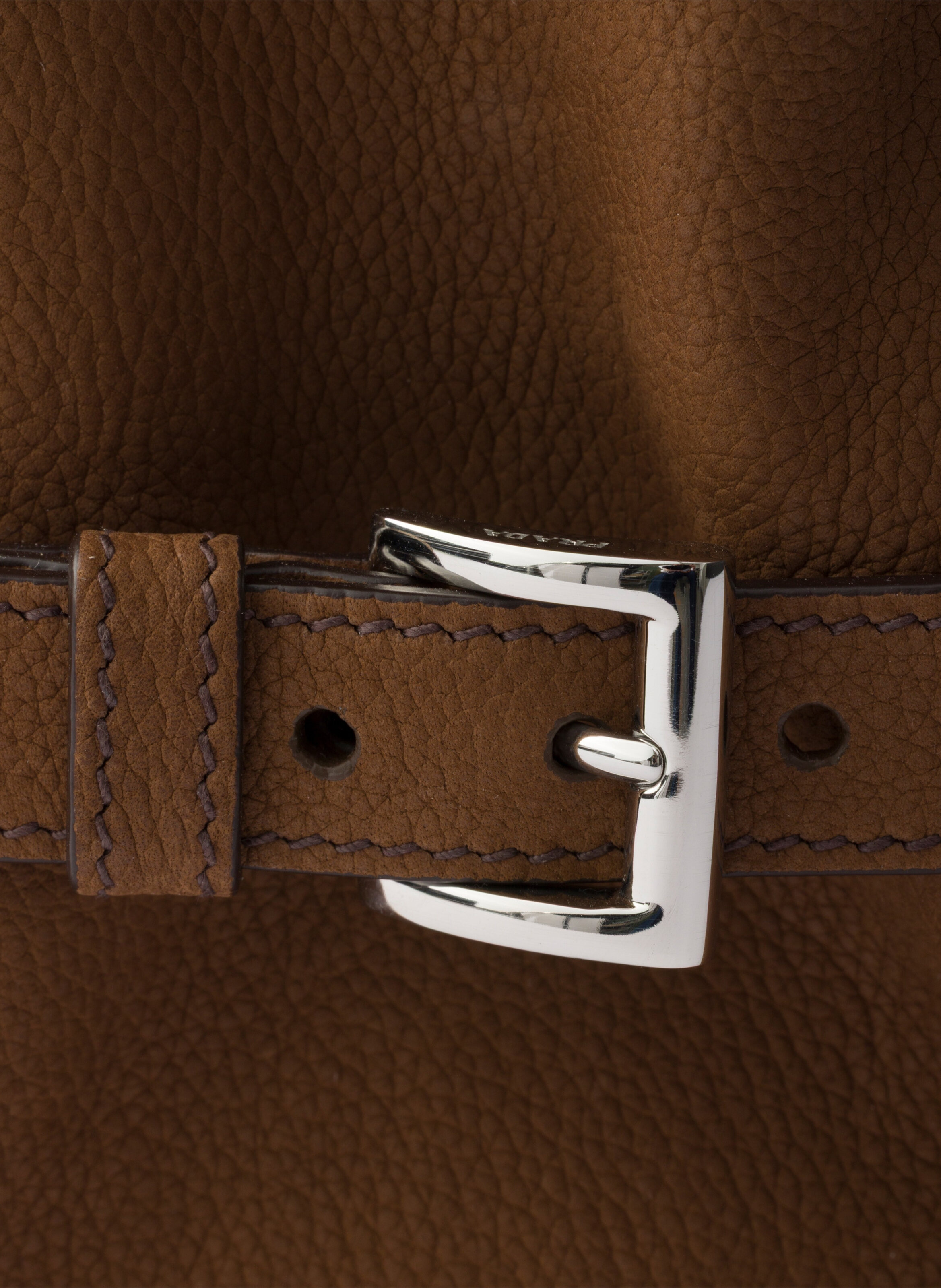 Sac à bandoulière en cuir nubuck PRADA Marron