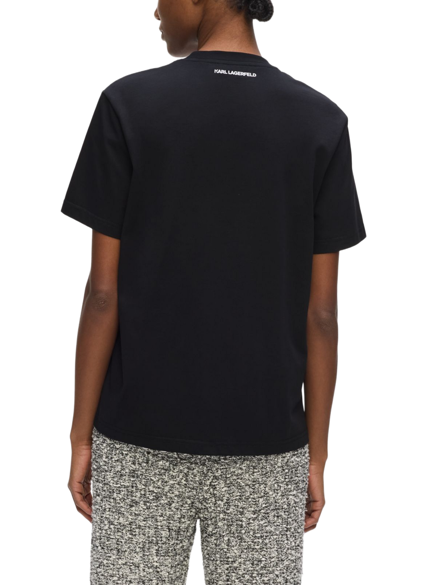 T-Shirt mit Baumwoll-Logo KARL LAGERFELD Schwarz