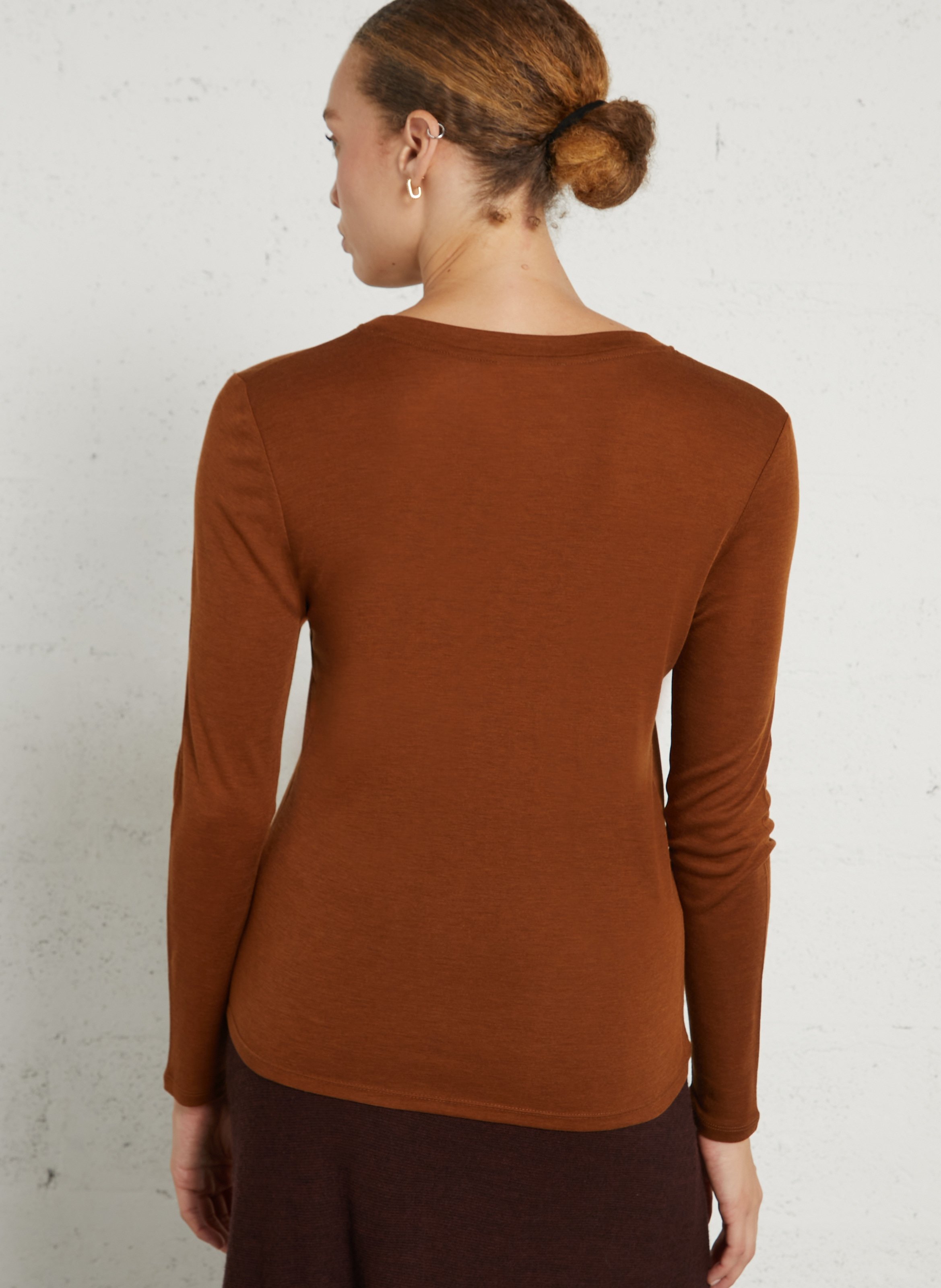 T-shirt cintré manches longues topaze MAISON 123 Beige