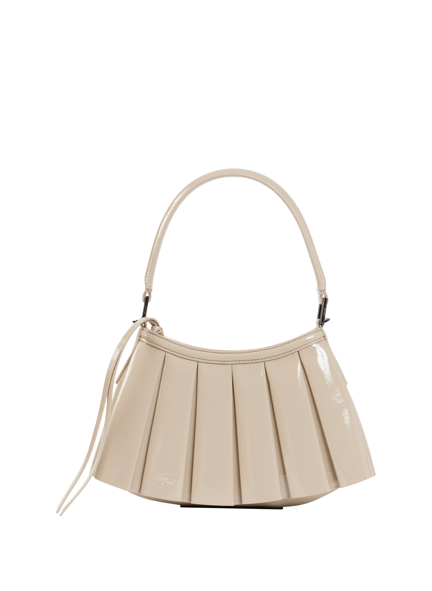 Small Lenglen patent leather handbag LACOSTE Beige