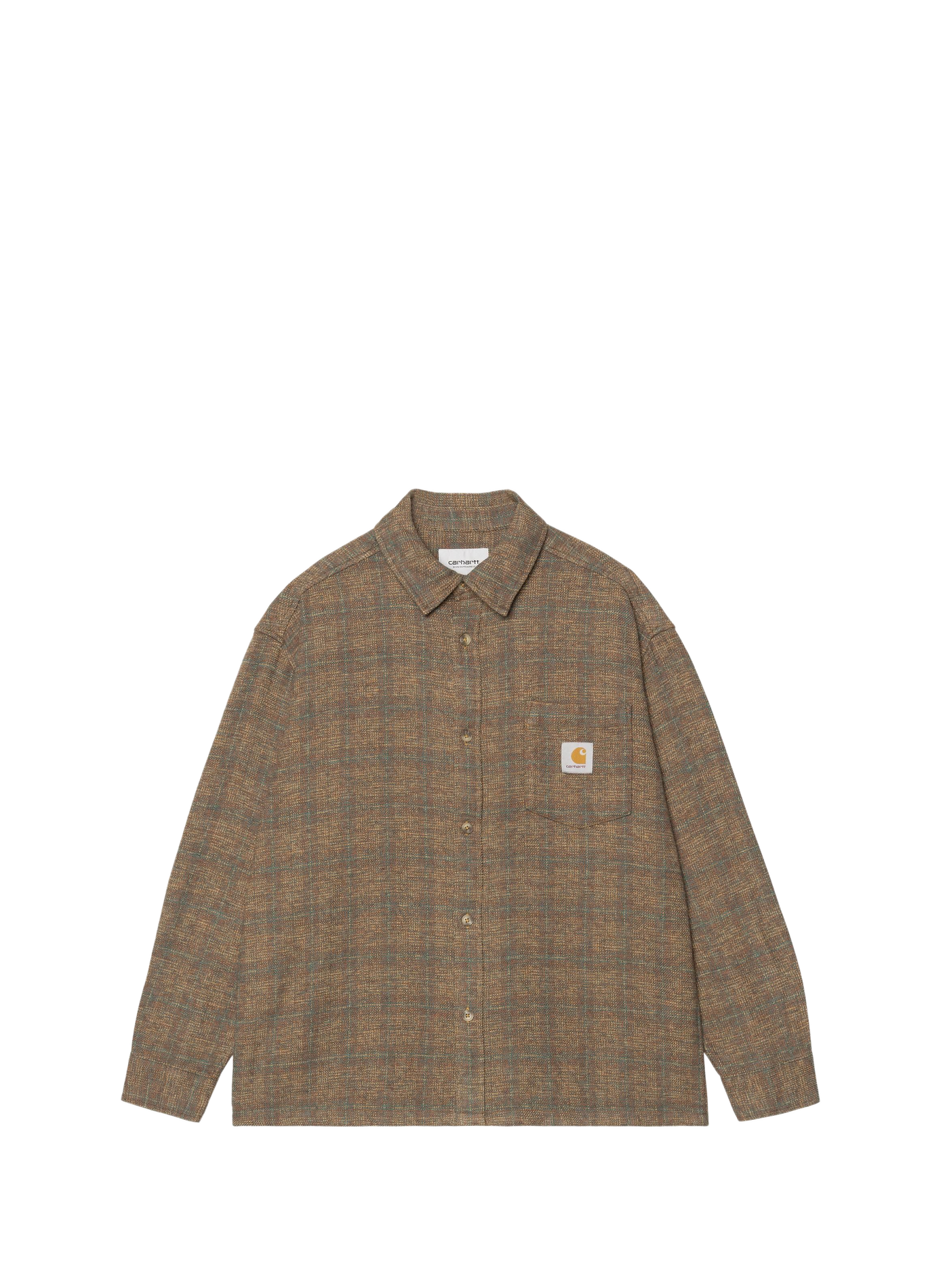 Chemise col classique manches contrastantes en coton CARHARTT WIP Brown
