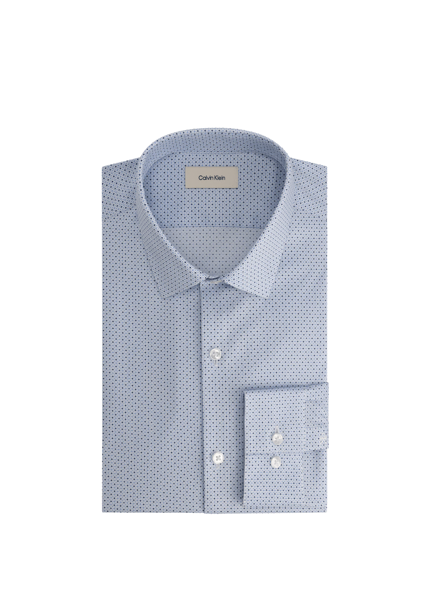 Schmale Baumwollhemd mit Muster CALVIN KLEIN Blau