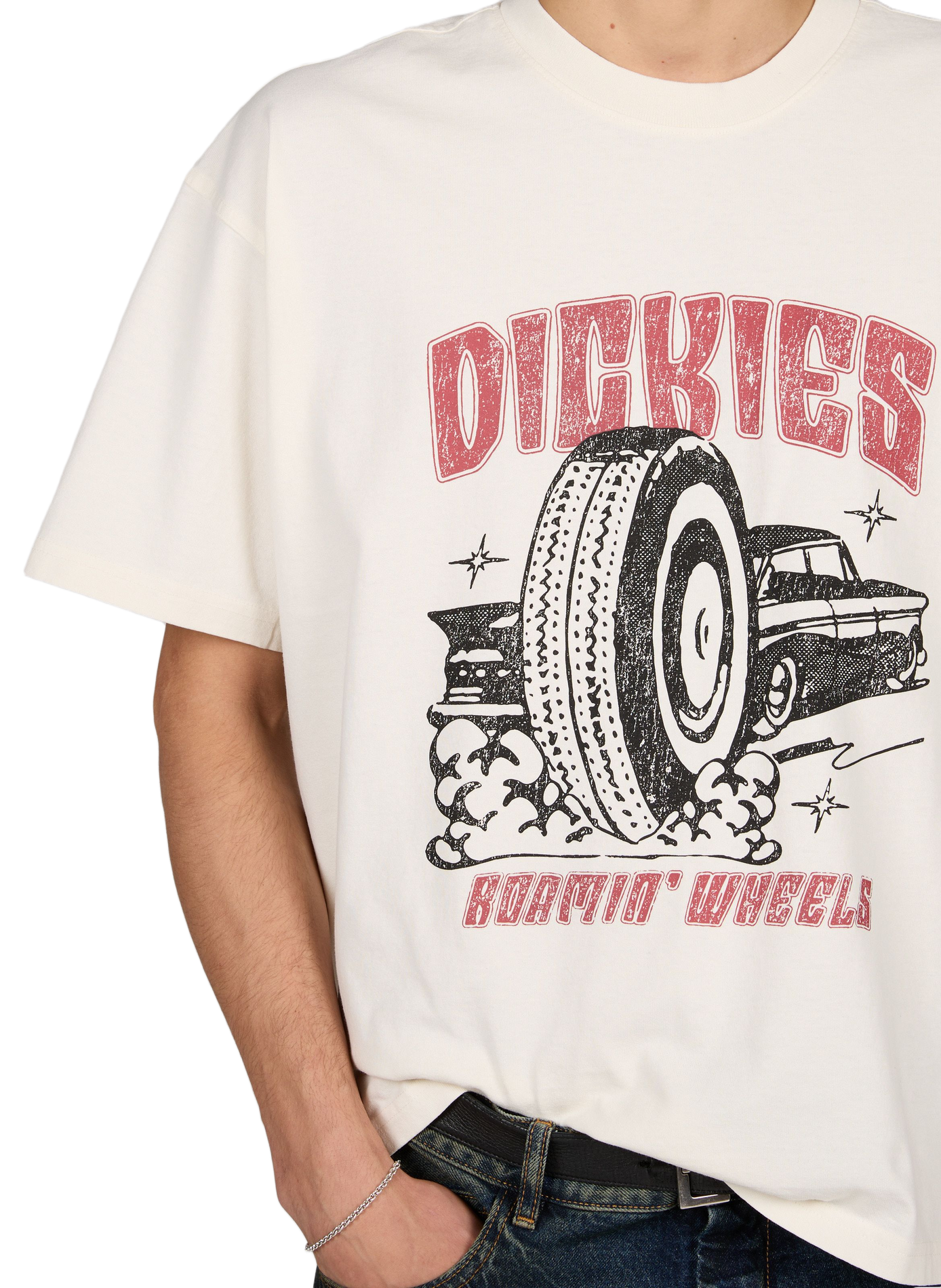 Tee-shirt droit col rond en coton DICKIES Blanc