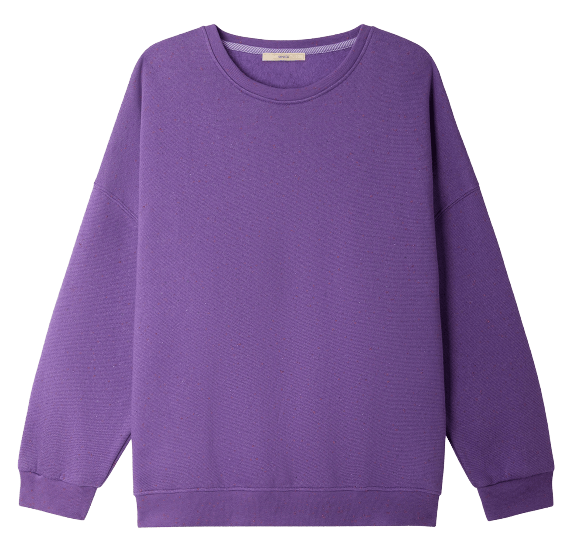 Sweat ample col rond moucheté en coton bio mélangé chebbi SESSUN Violet
