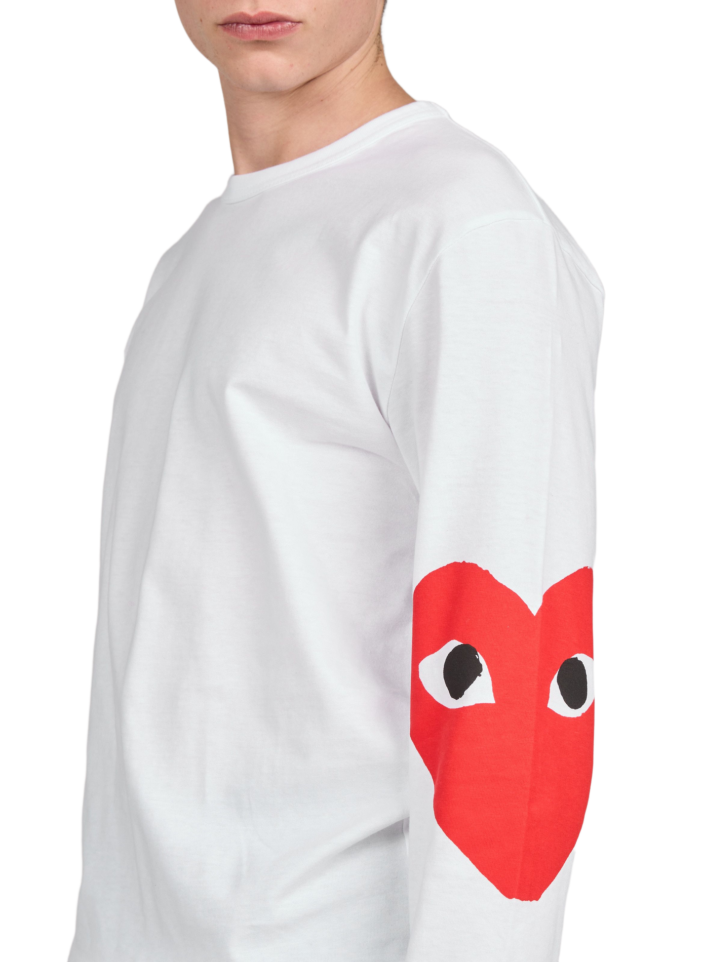 Langarm-T-Shirt mit Siebdruckmotiven COMME DES GARCONS PLAY Weiss