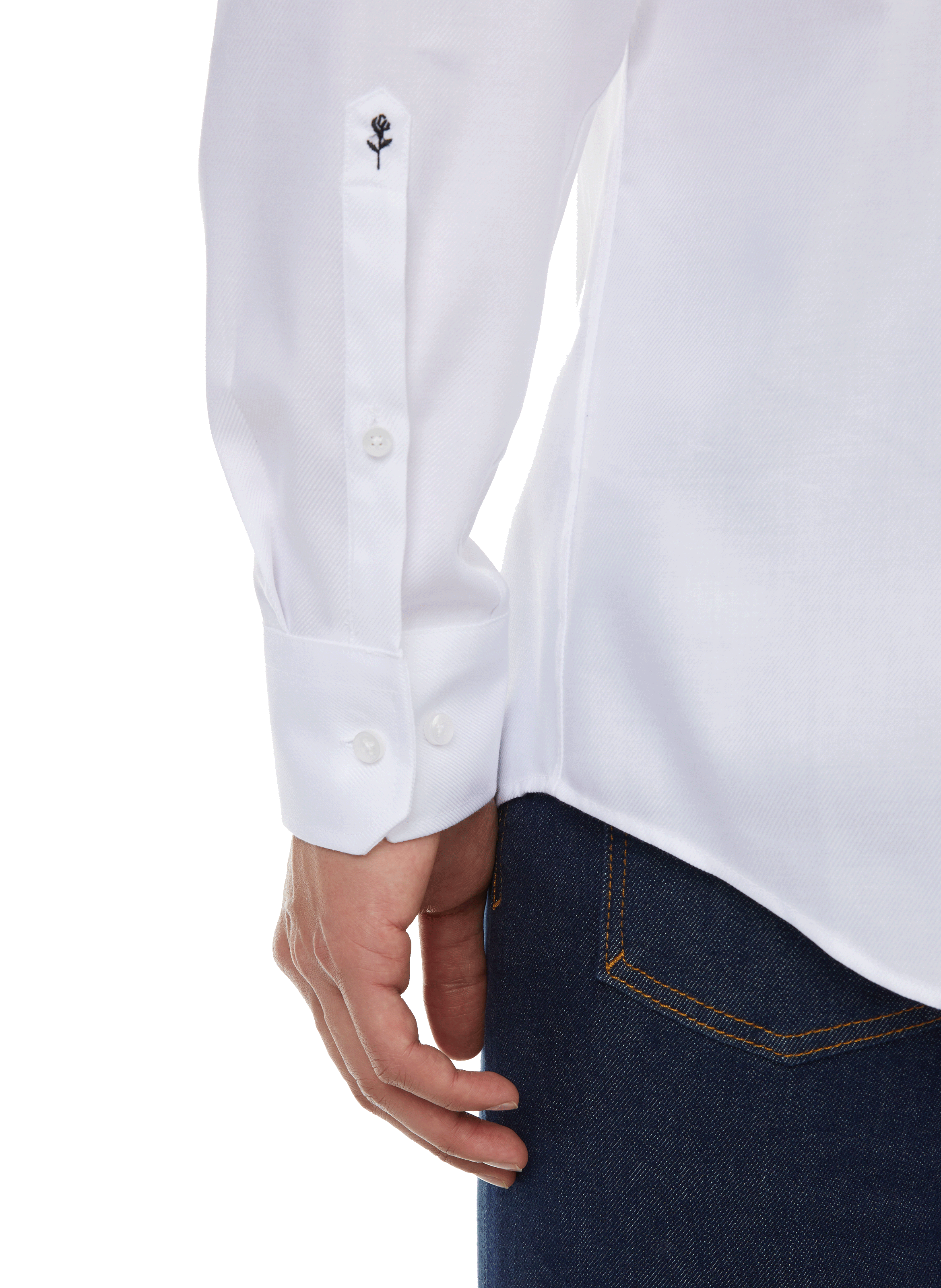Chemise shaped en sergé de coton SEIDENSTICKER Blanc