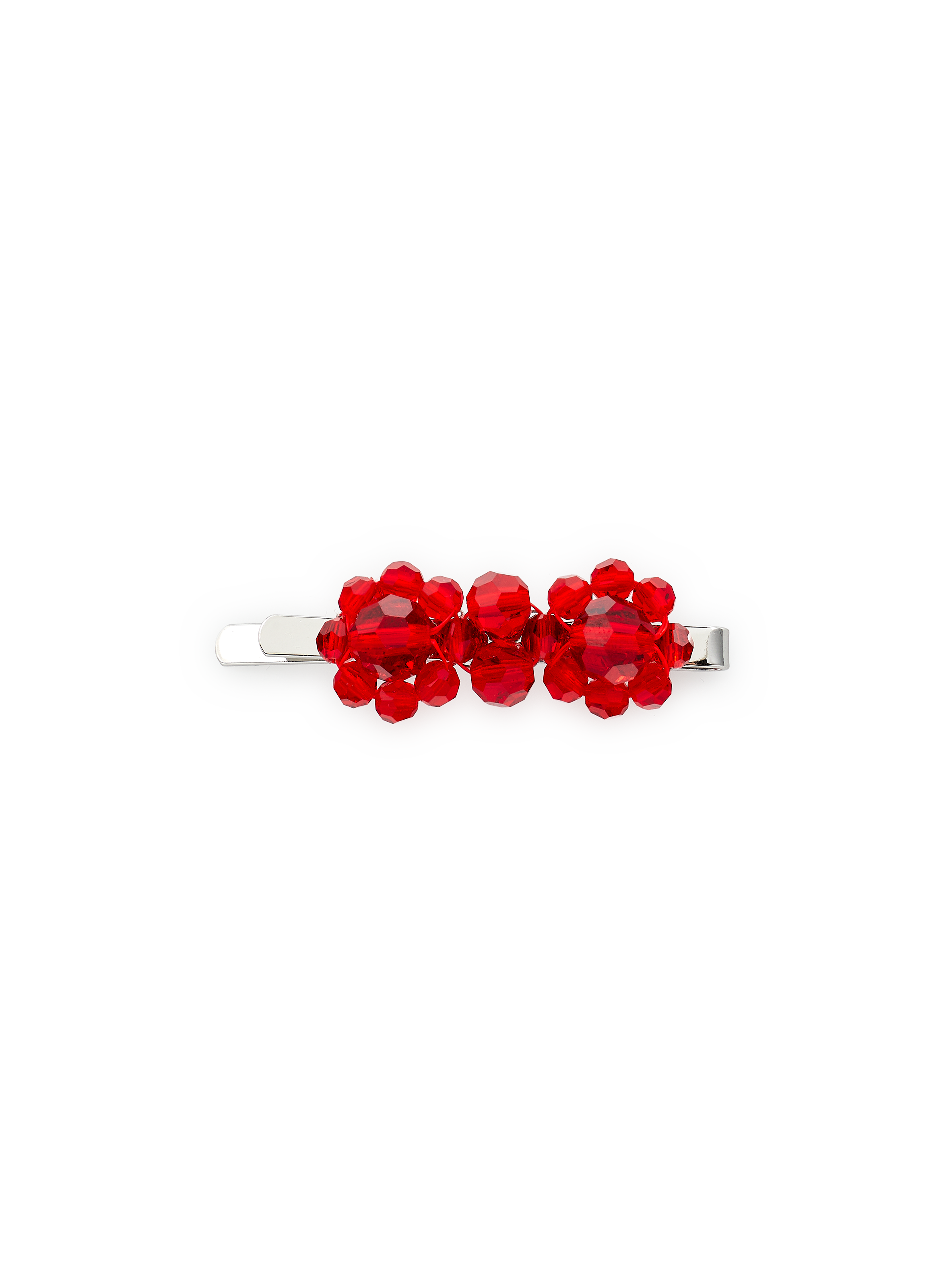 SIMONE ROCHA Barrette with crystal ornament Red