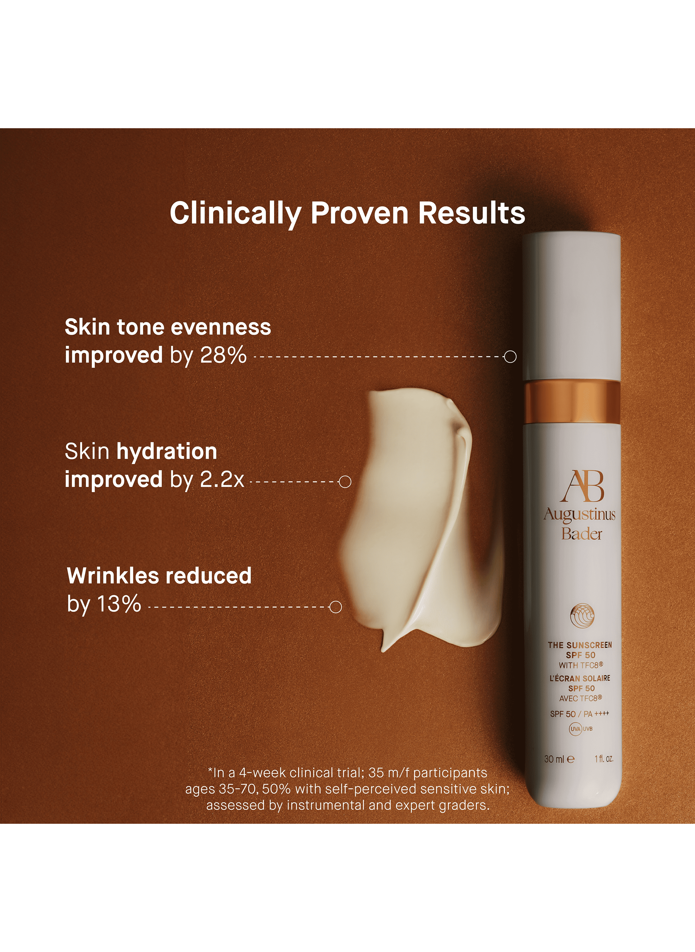 La crème solaire SPF 50 AUGUSTINUS BADER No color