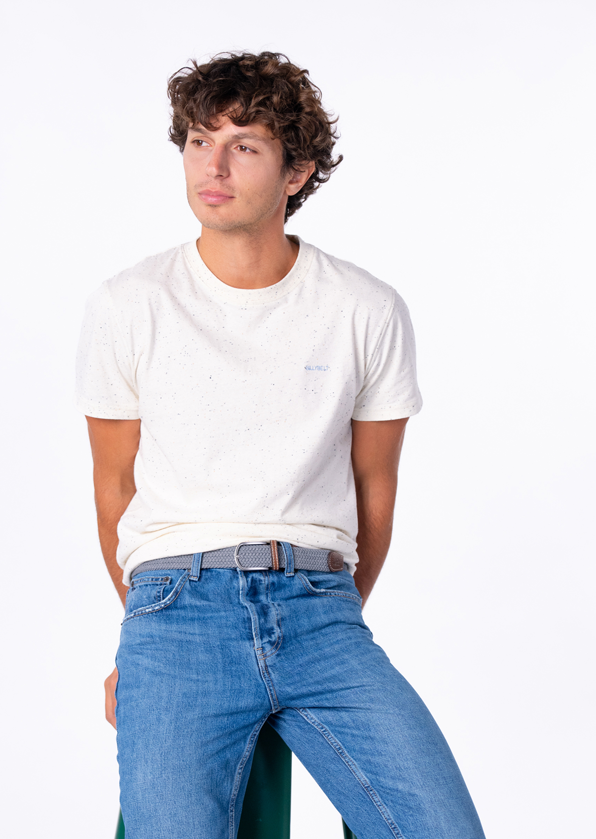 Ceinture tressée élastique unie BILLYBELT Gris