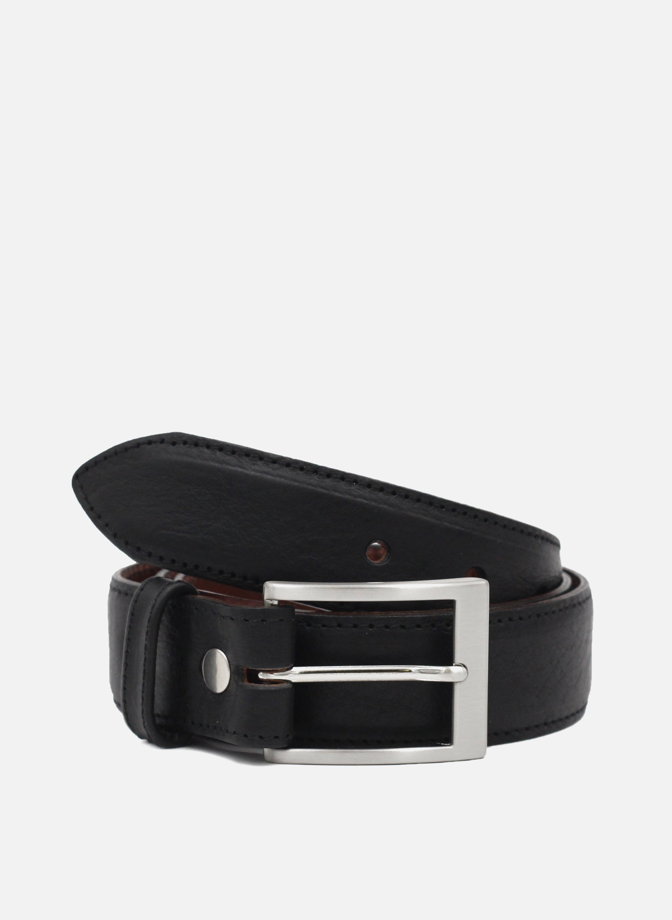JULES & JENN Ceinture classique cuir lisse Noir