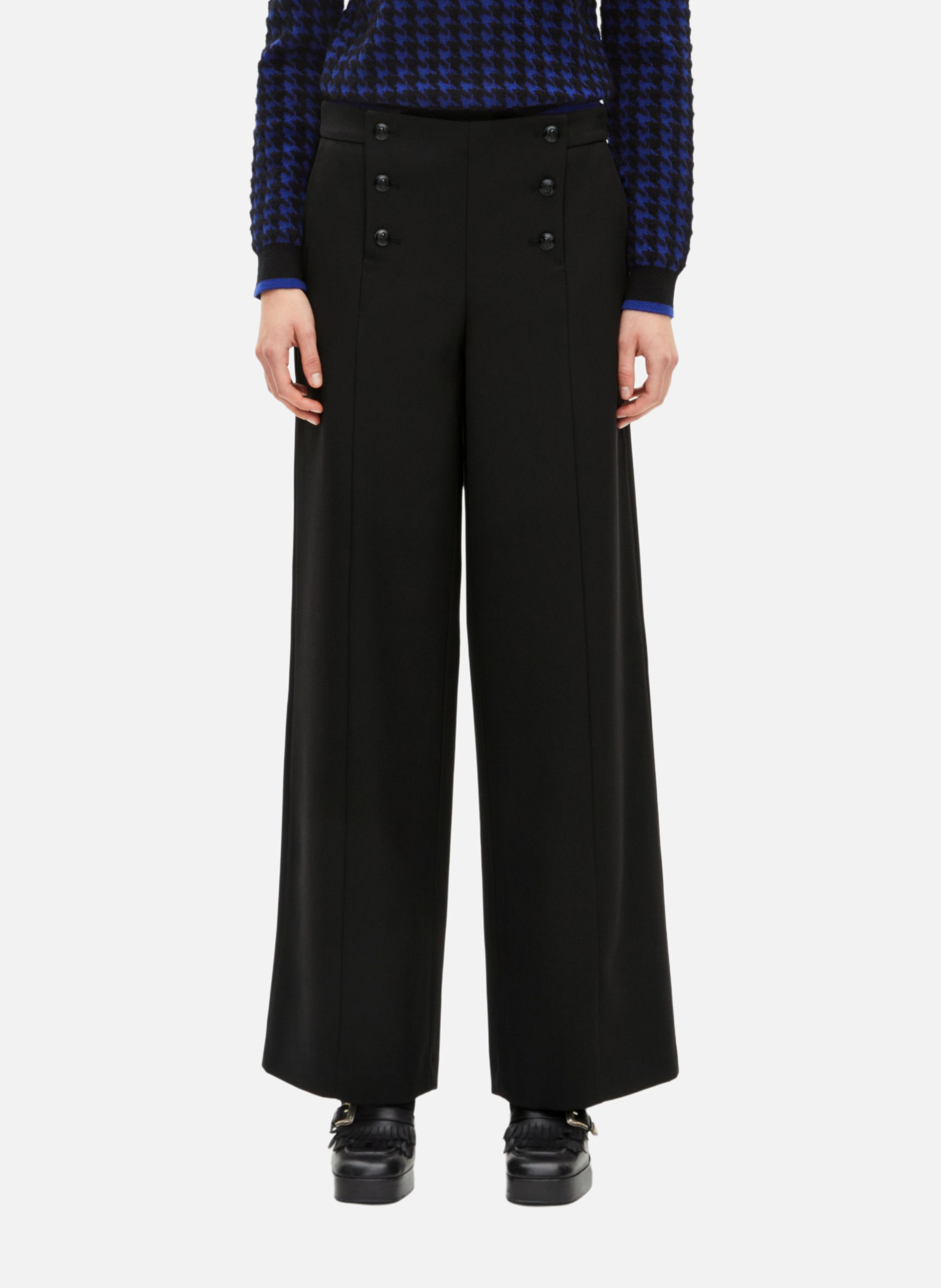 Pantalon droit à pont THE KOOPLES Noir
