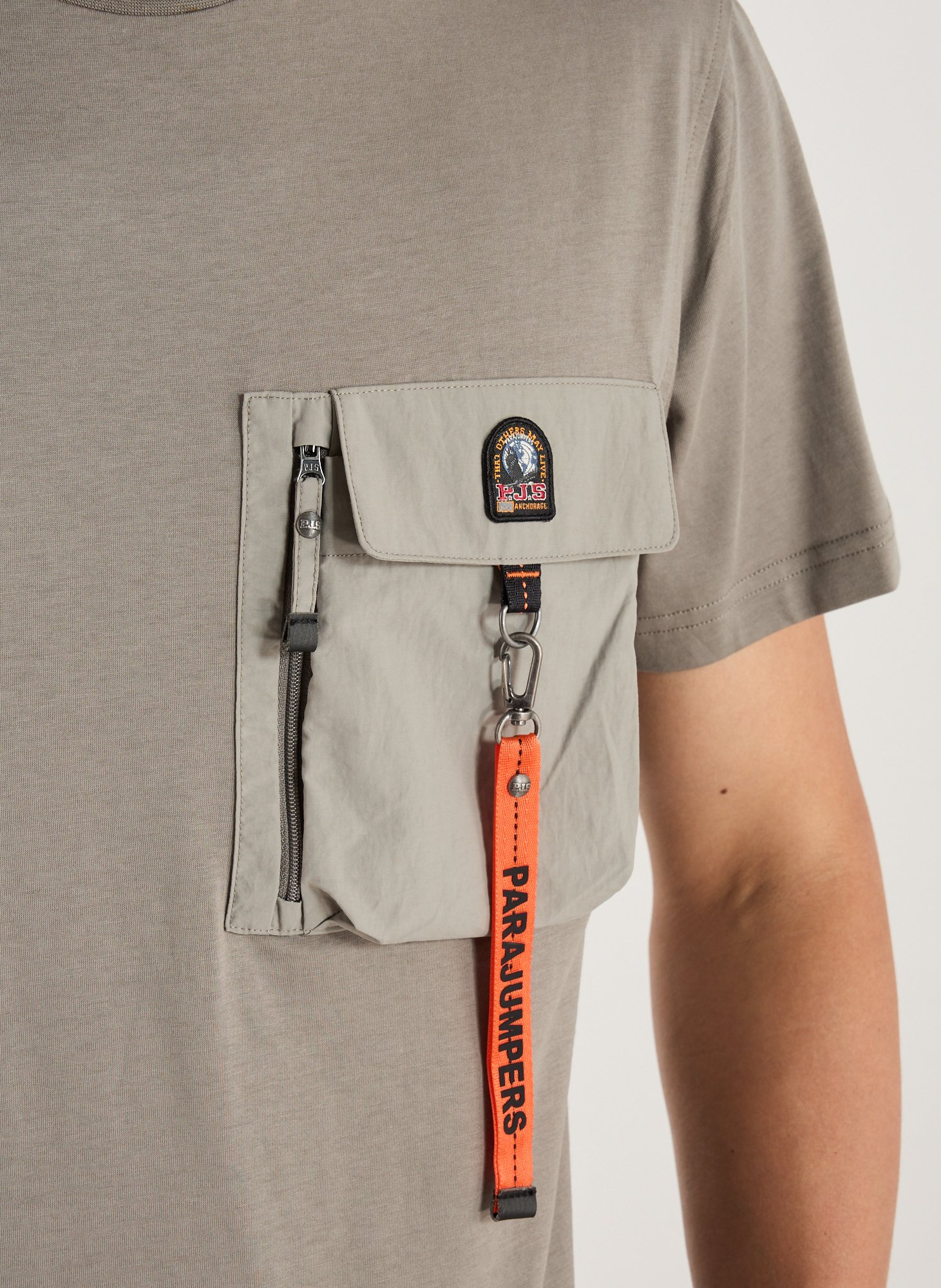 T-shirt droit à poche en coton PARAJUMPERS Gris