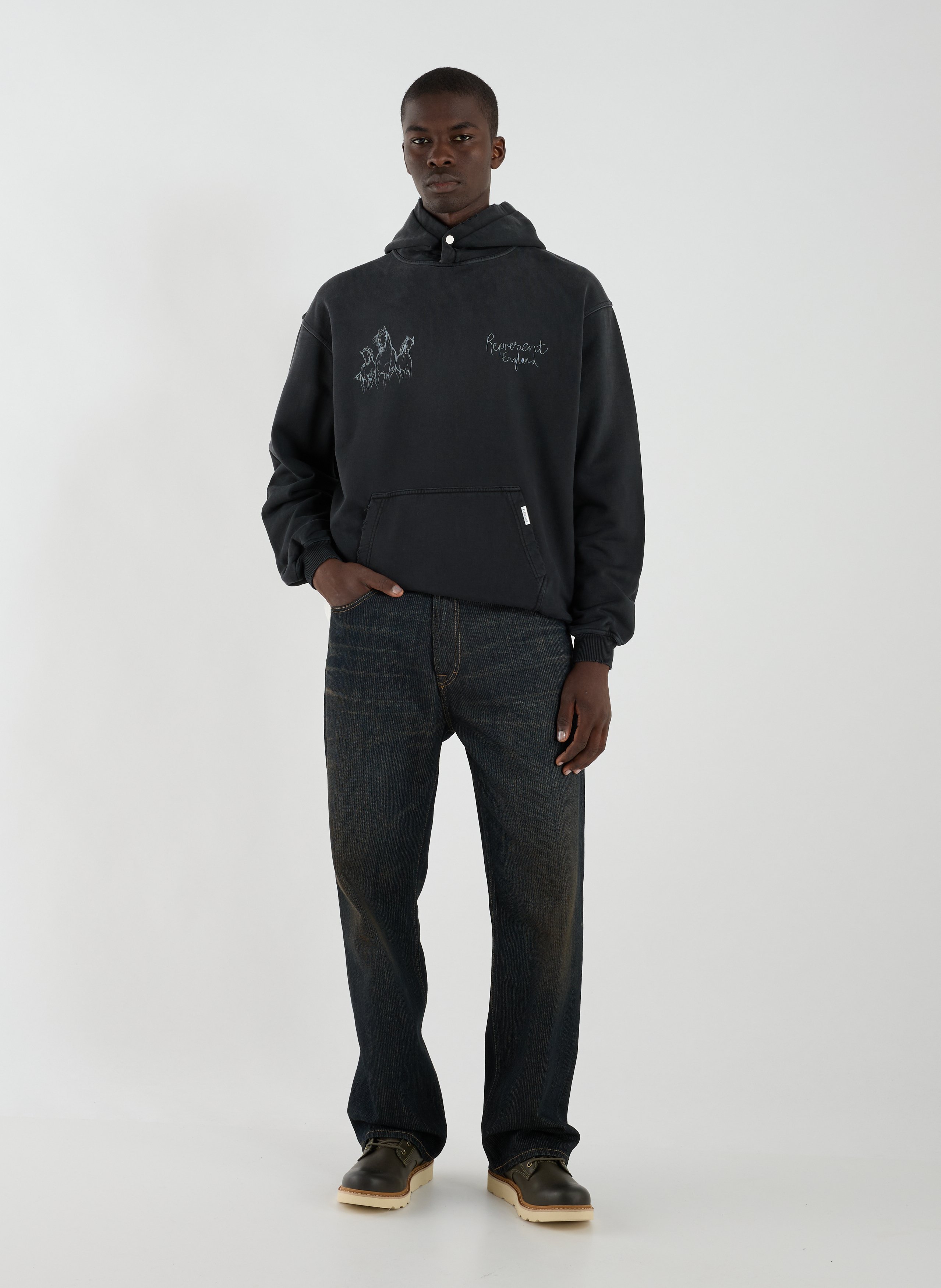 Hoodie en coton REPRESENT Noir