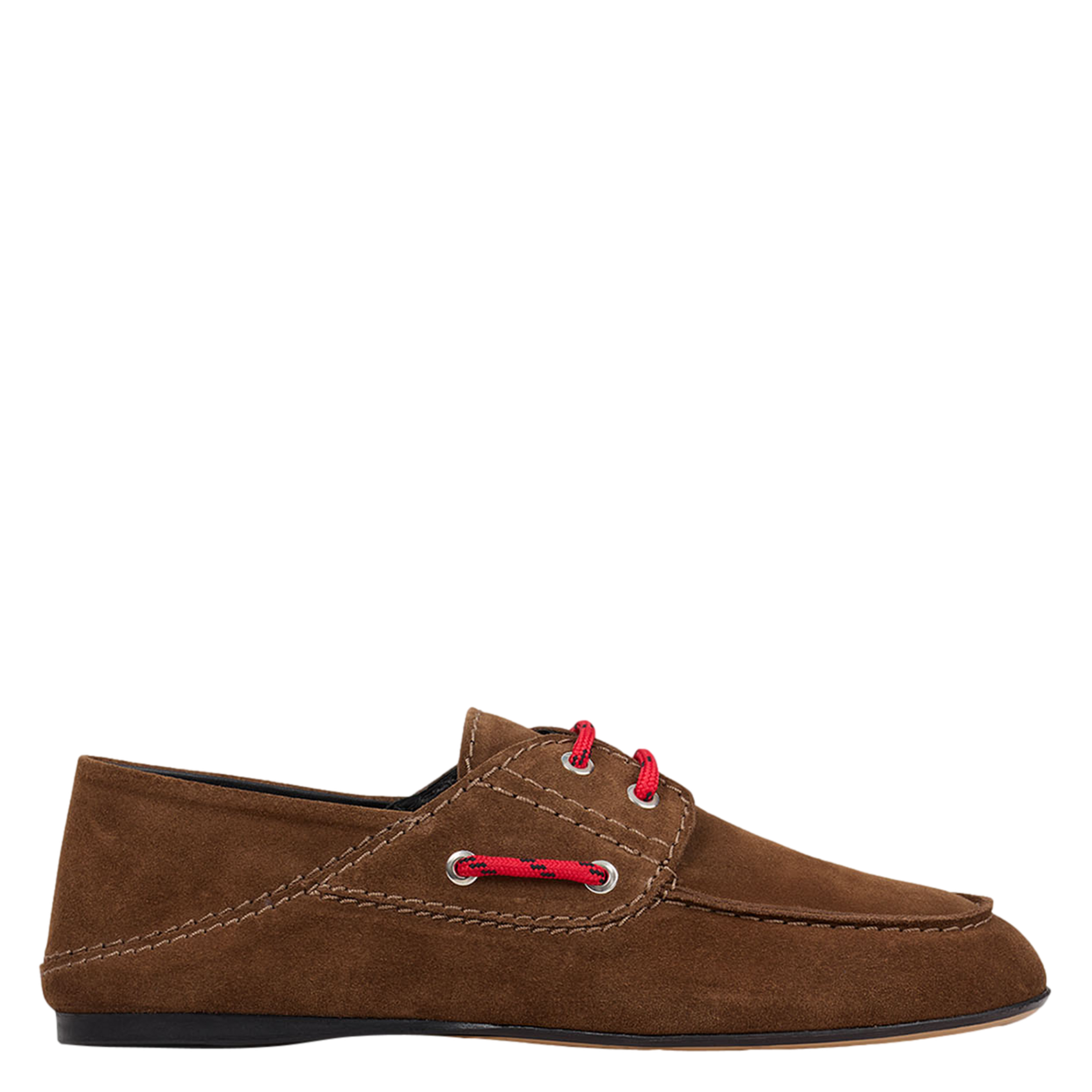 SANDRO Chaussures bateaux en cuir velours Marron