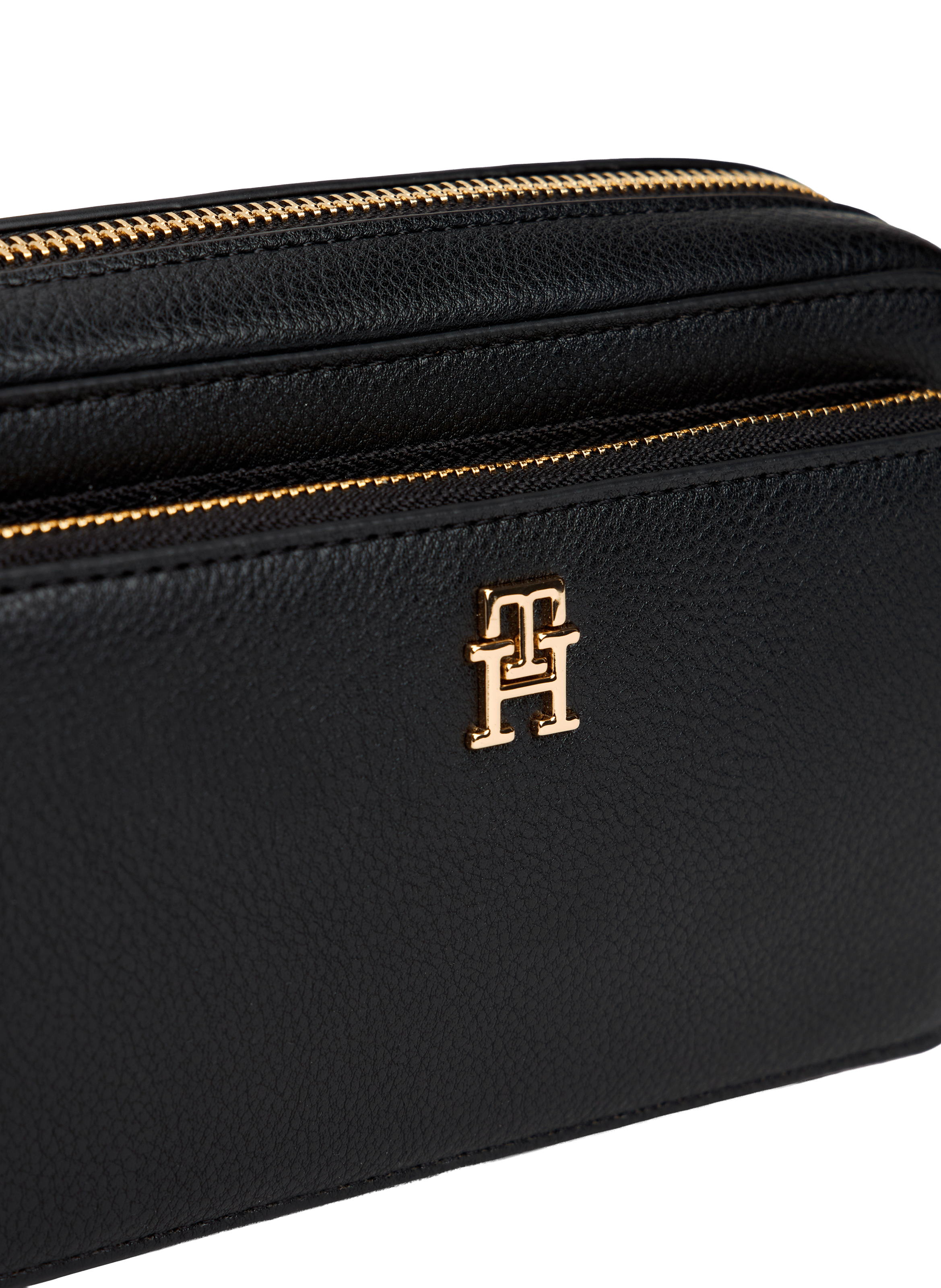 Shoulder bag in faux leather with logo TOMMY HILFIGER Black