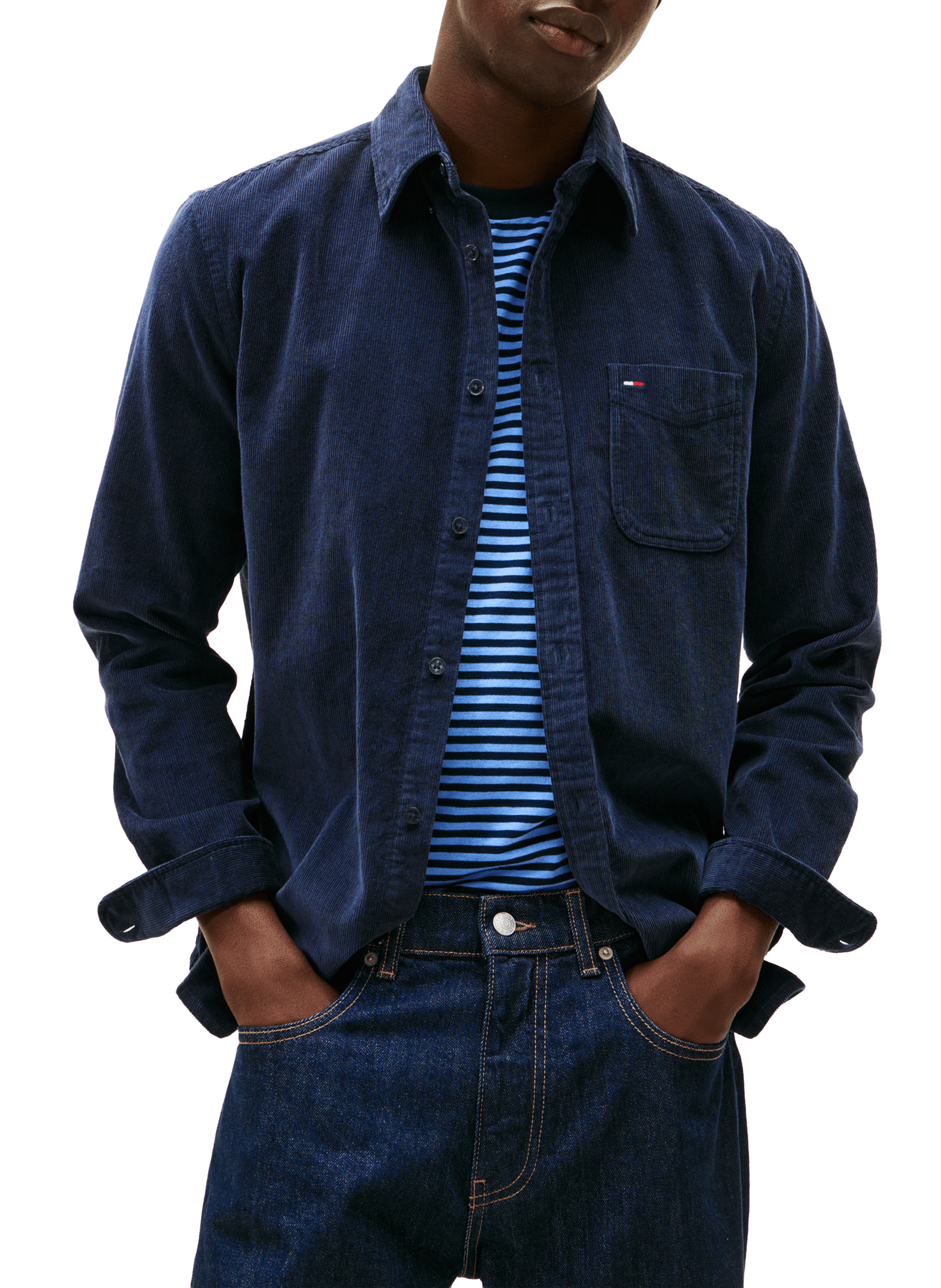 Long-sleeved velvet shirt TOMMY HILFIGER Blue