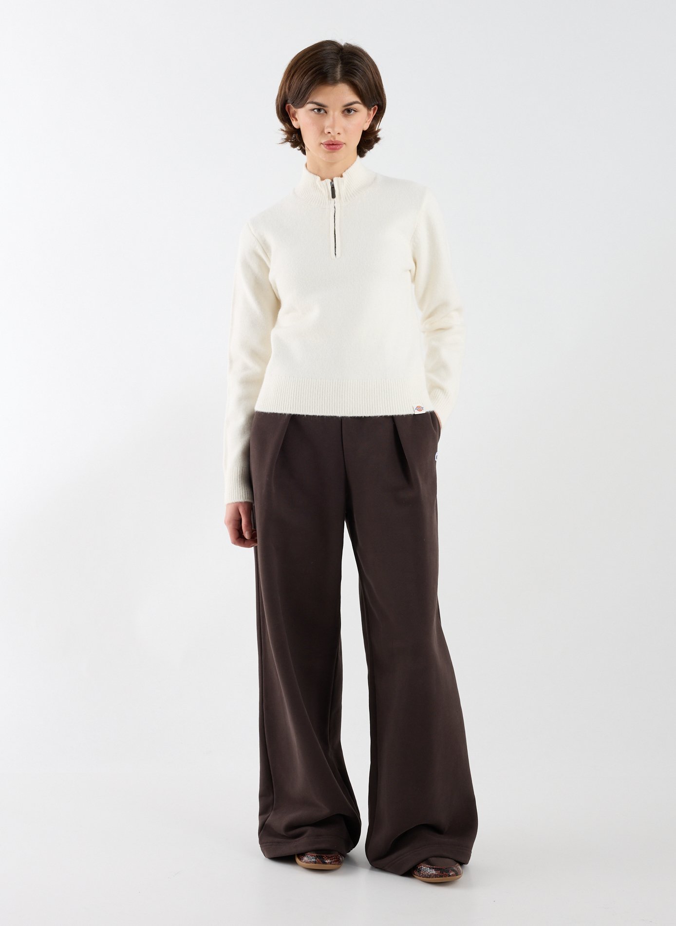 Straight high neck sweater DICKIES White