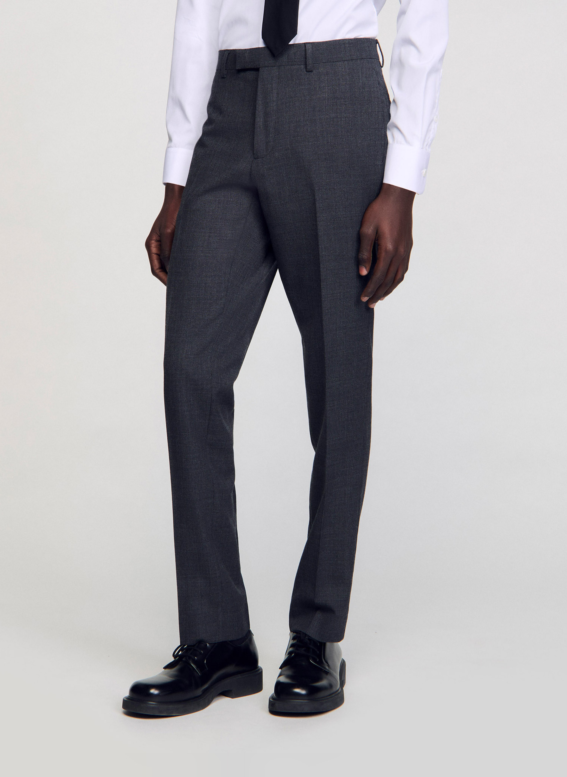 Pantalon de costume en laine SANDRO Gris
