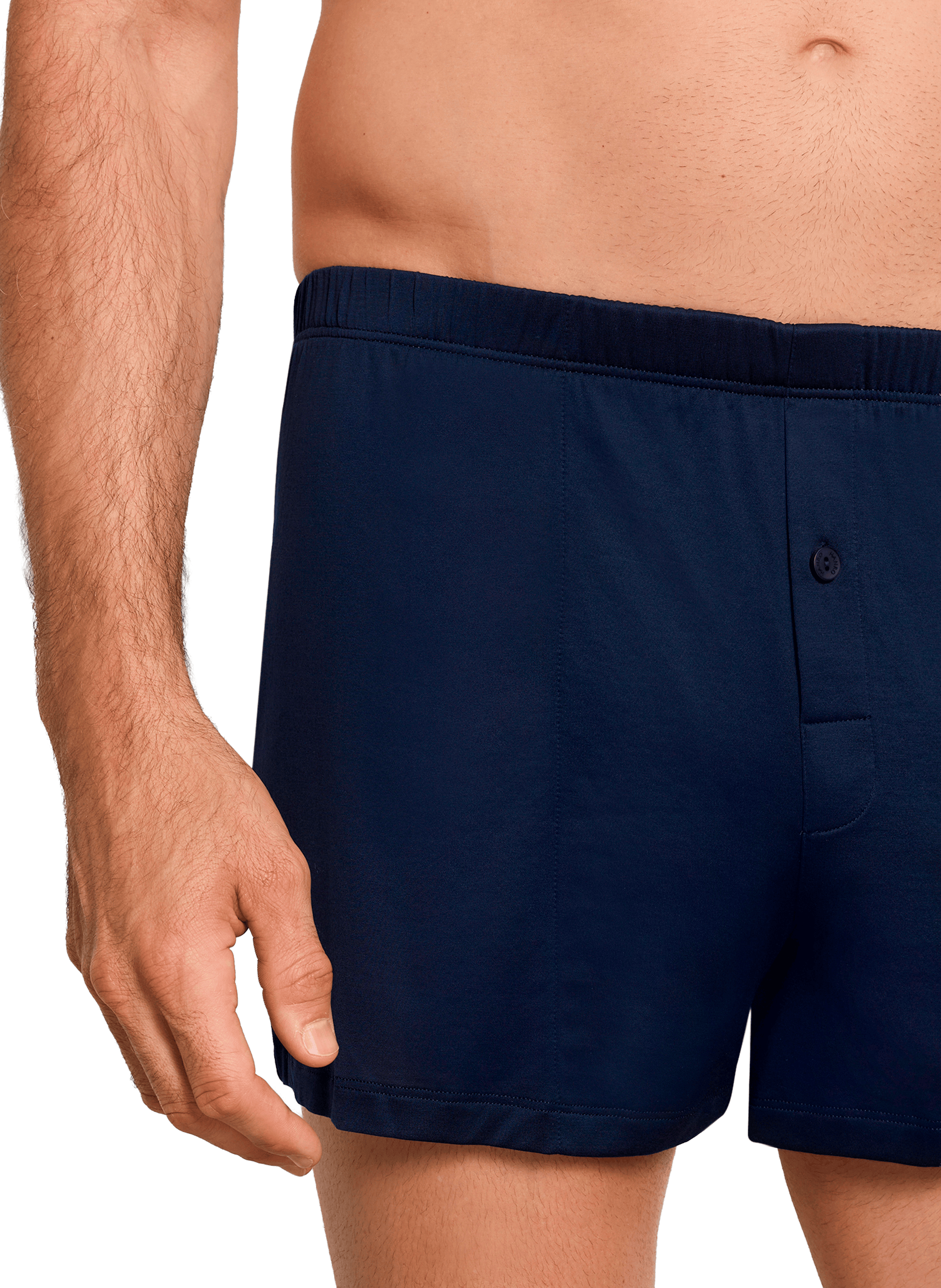 Caleçon uni en coton HANRO Bleu