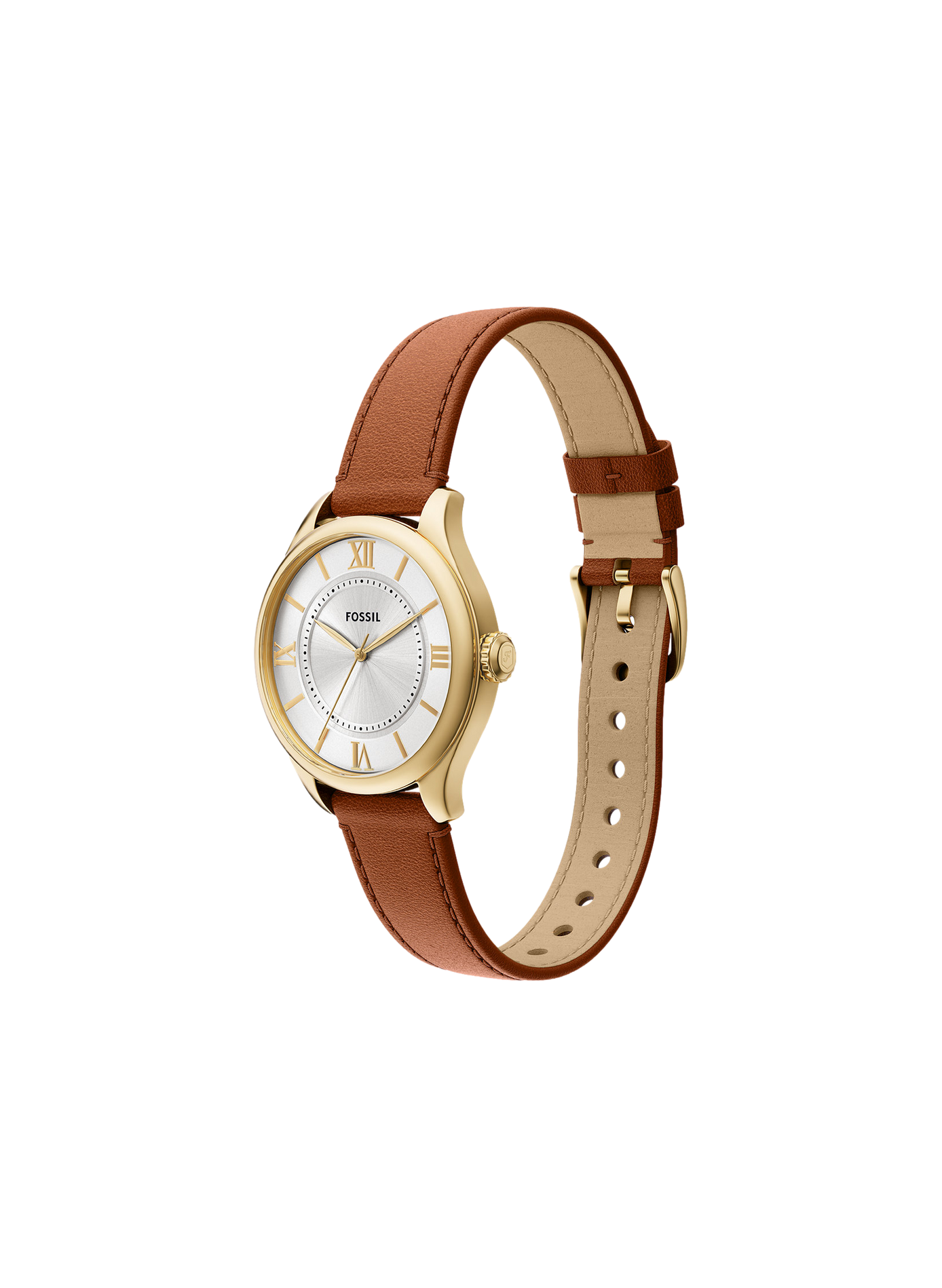 Montre quartz classique bracelet en cuir FOSSIL Argent