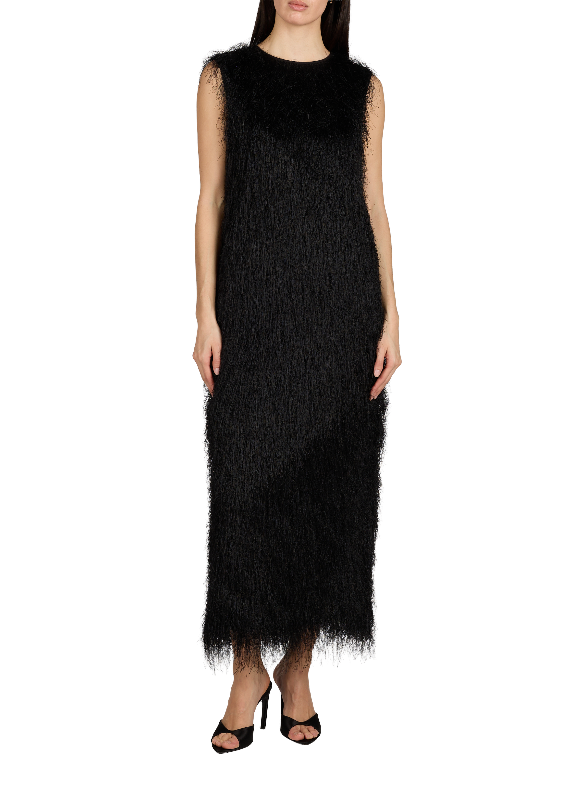 Long dress with delicate fringes LOULOU DE SAISON Black