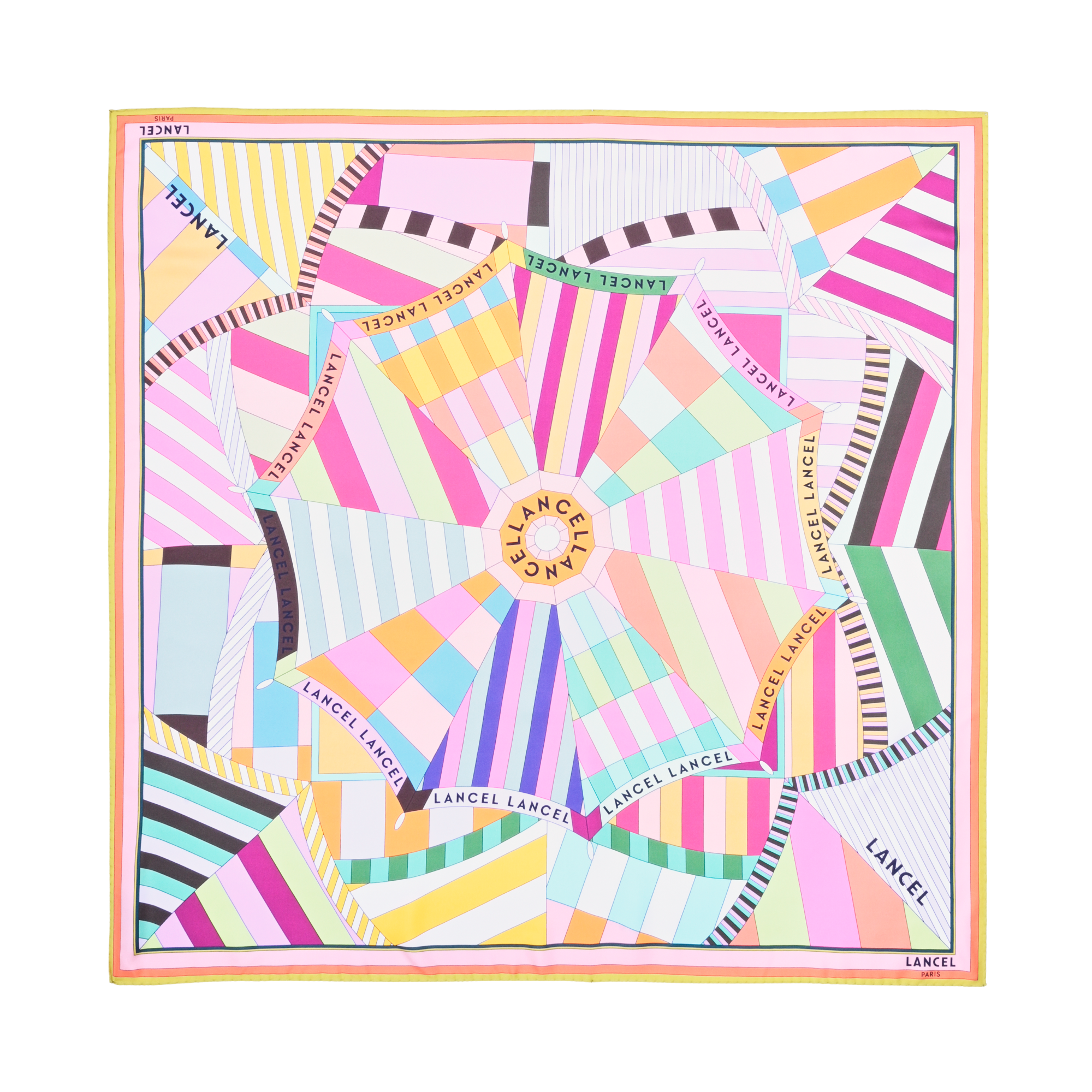 Silk scarf 90 parasol pattern by lancel  Multicolore