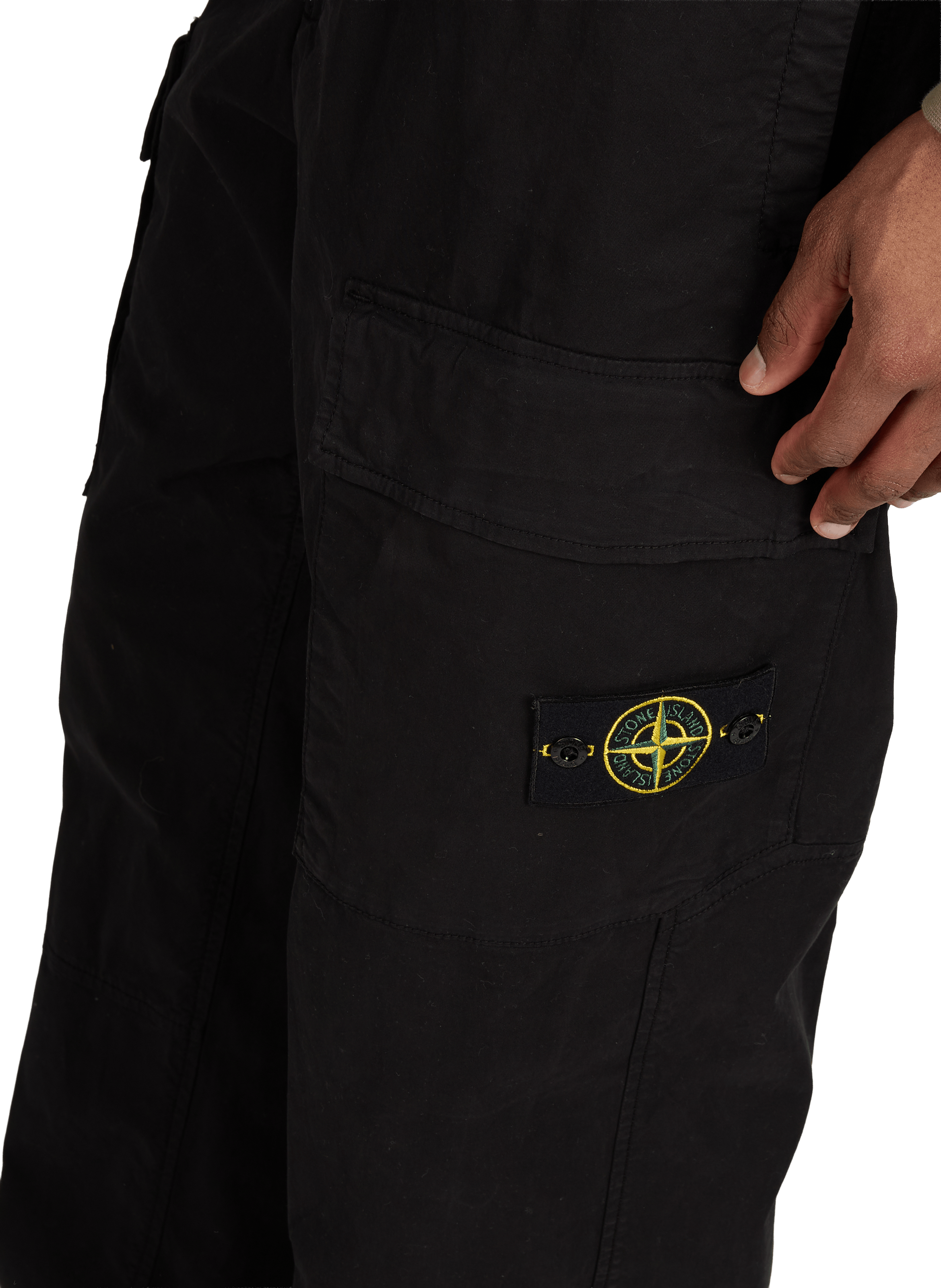 Straight cargo pants in blended cotton STONE ISLAND Black