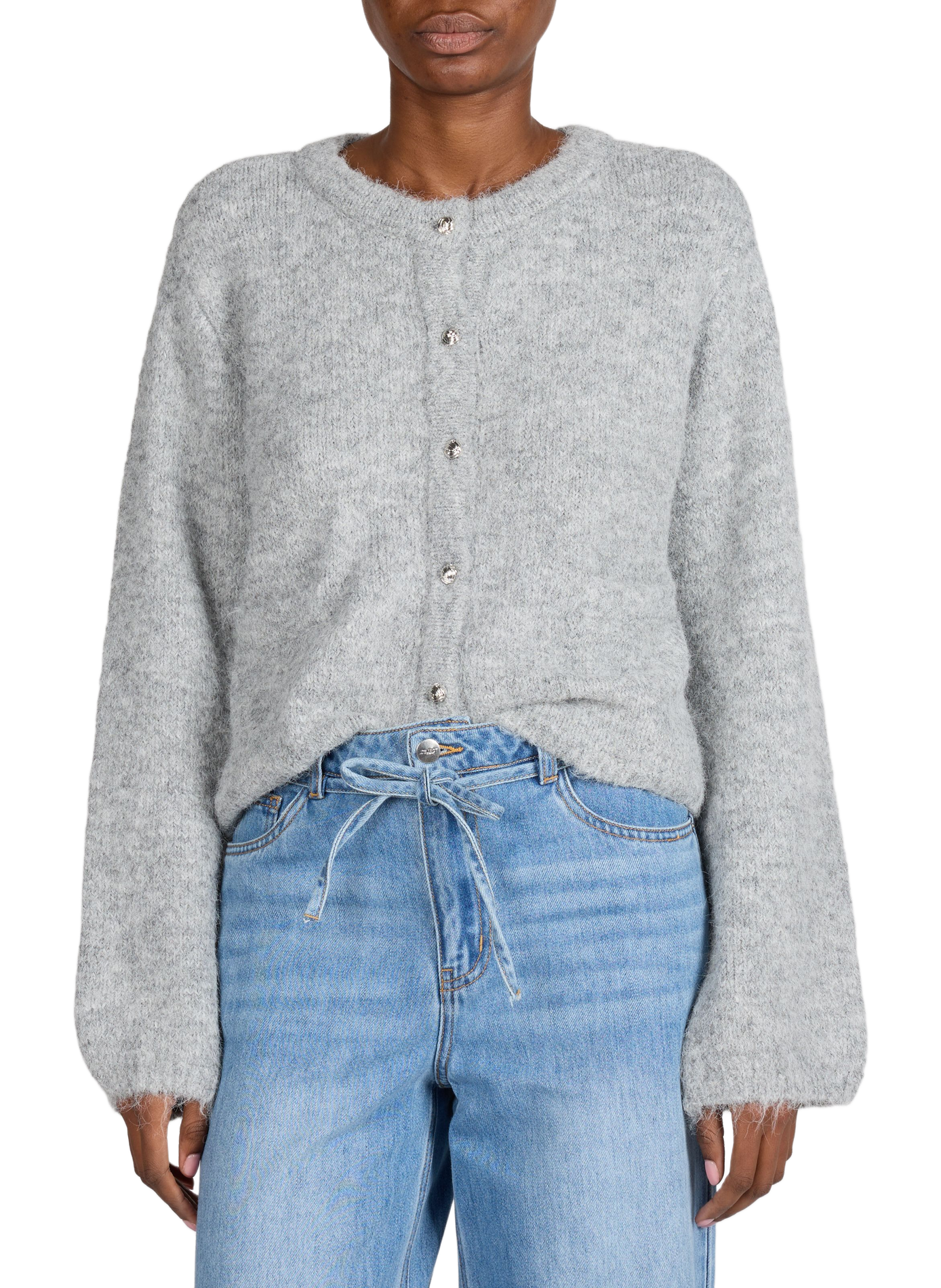 Cardigan knit Objsaggia OBJECT Grey