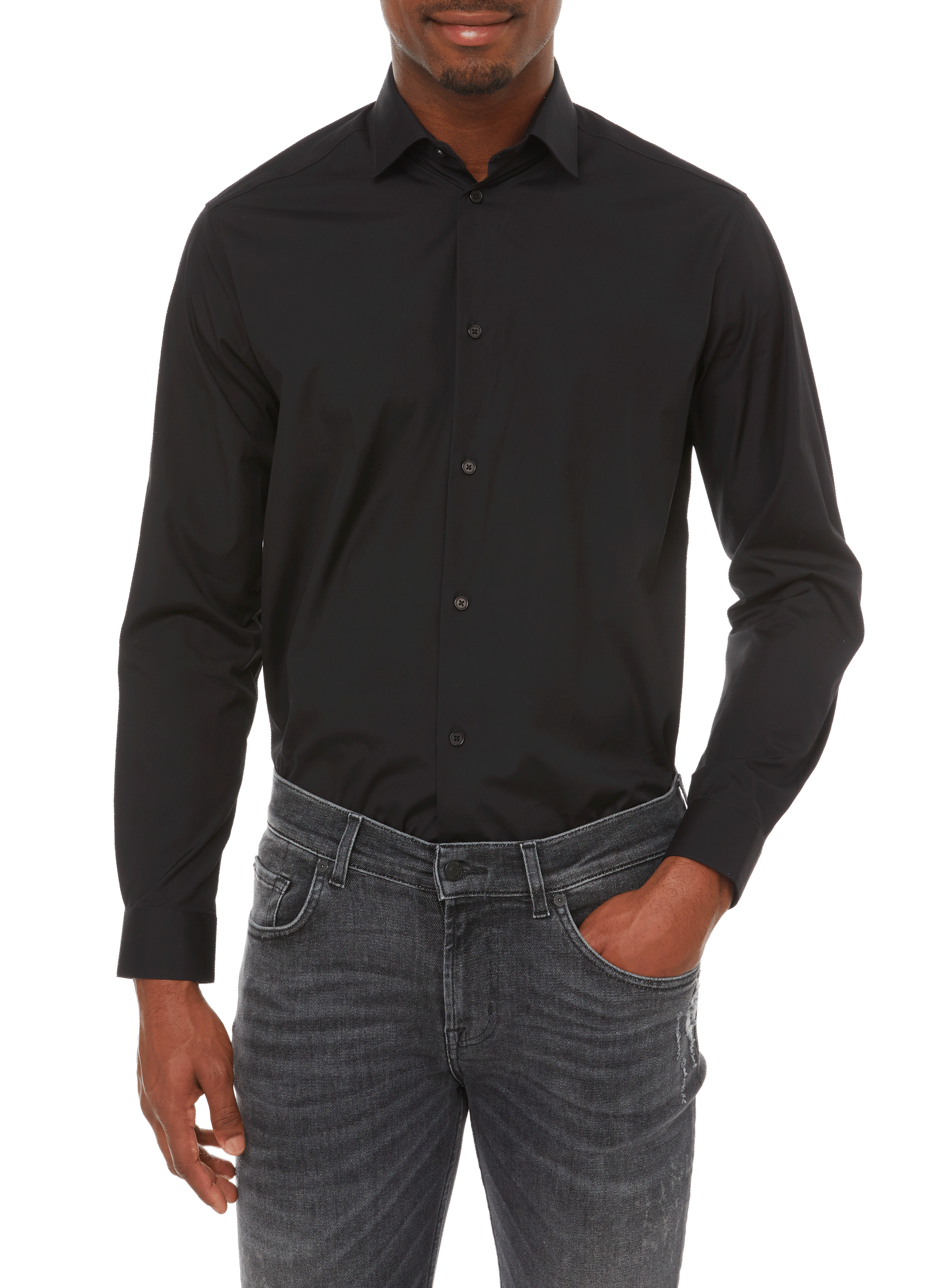 Cotton shirt AU PRINTEMPS PARIS Black