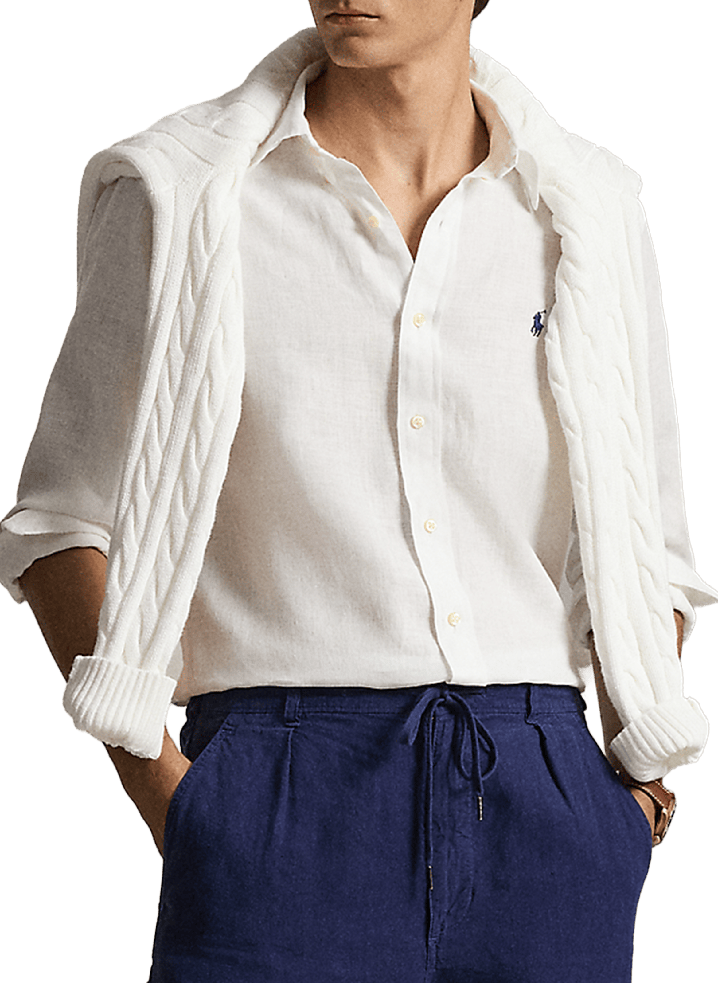 Chemise en lin POLO RALPH LAUREN Blanc