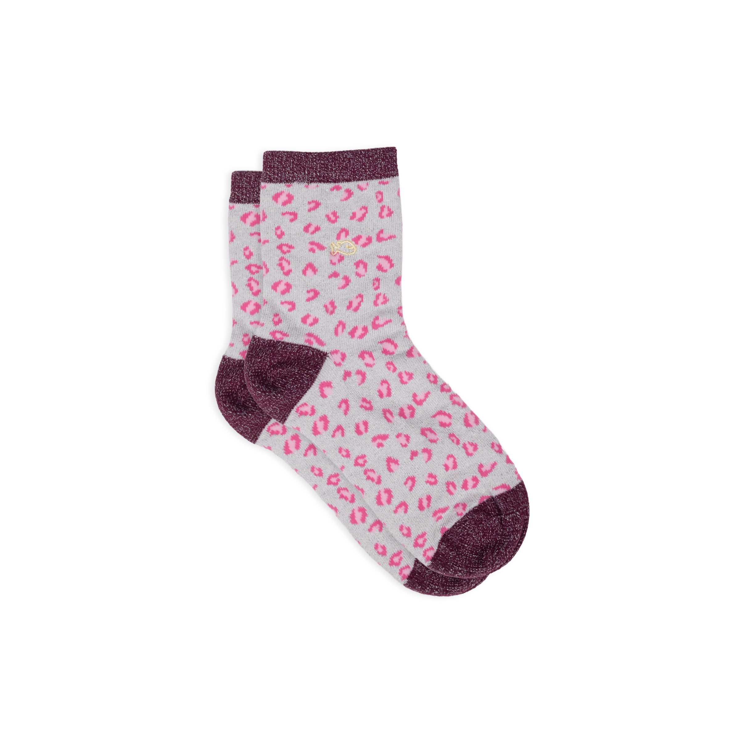 Chaussettes en coton peigné léopard BILLYBELT Blanc