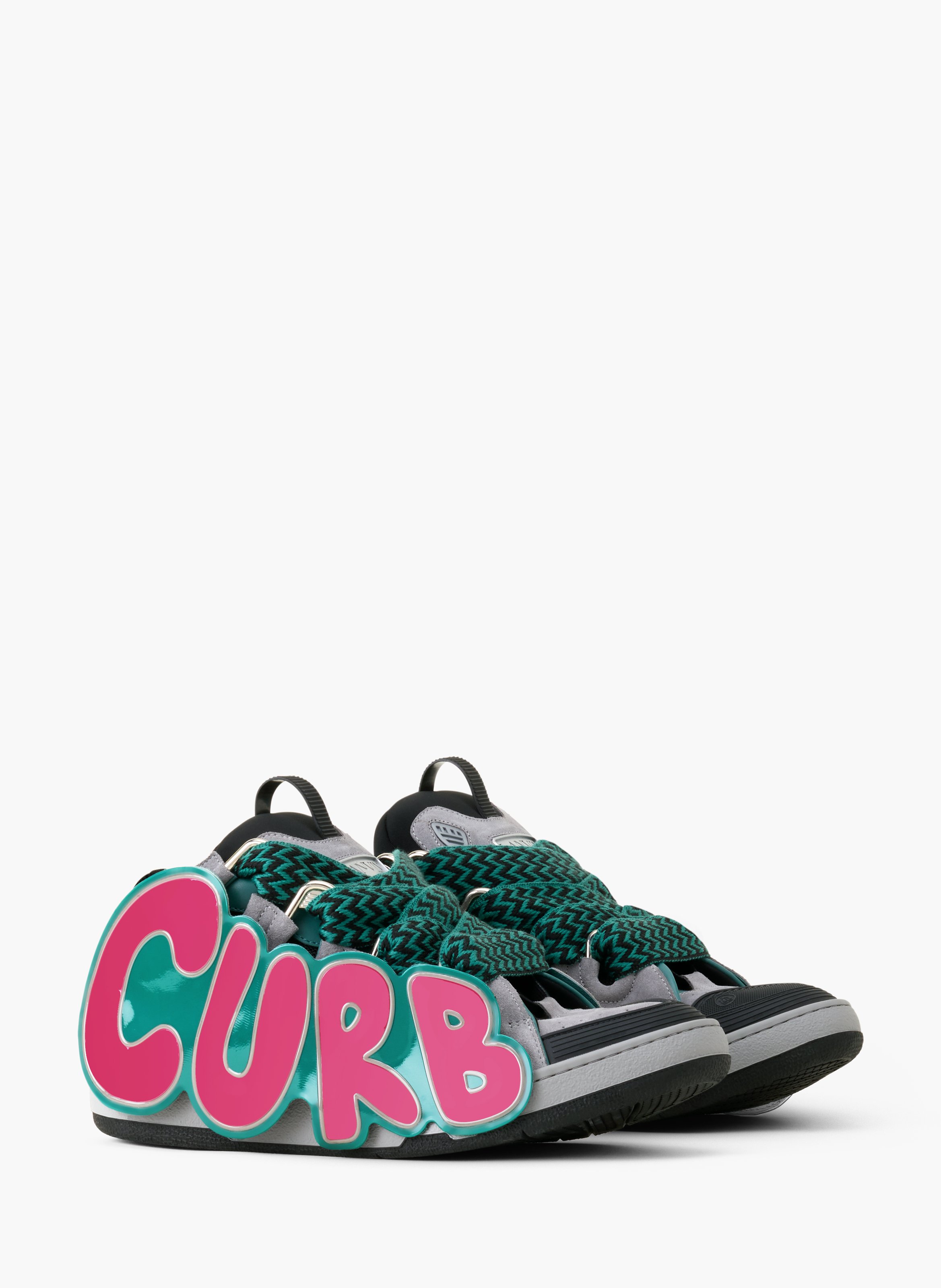 Sneakers urban curb en cuir à patch LANVIN Vert
