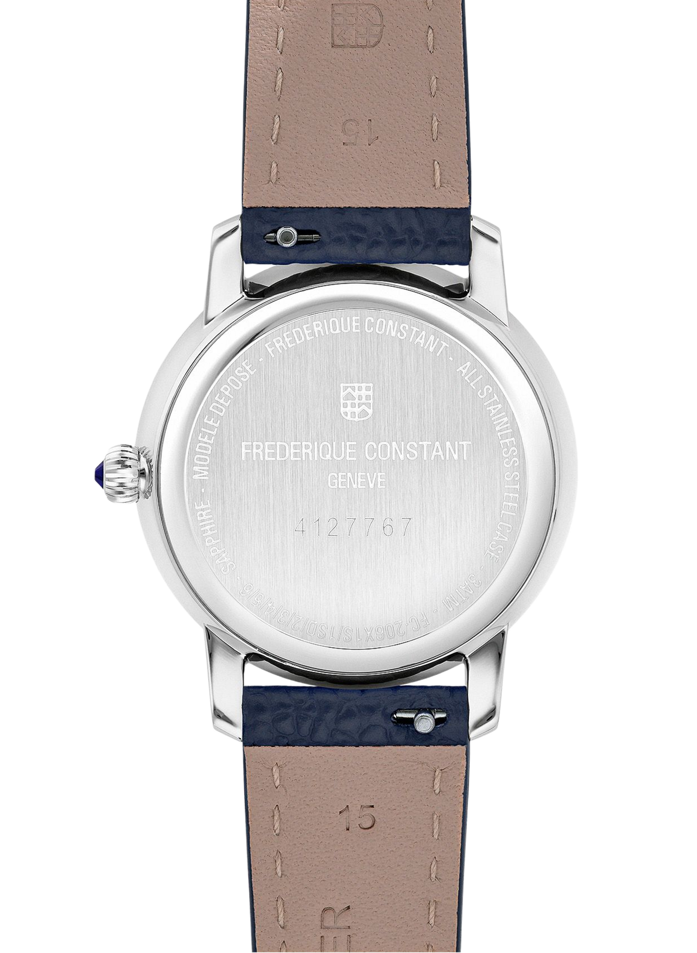 Montre quartz en cuir de veau FREDERIQUE CONSTANT Blanc
