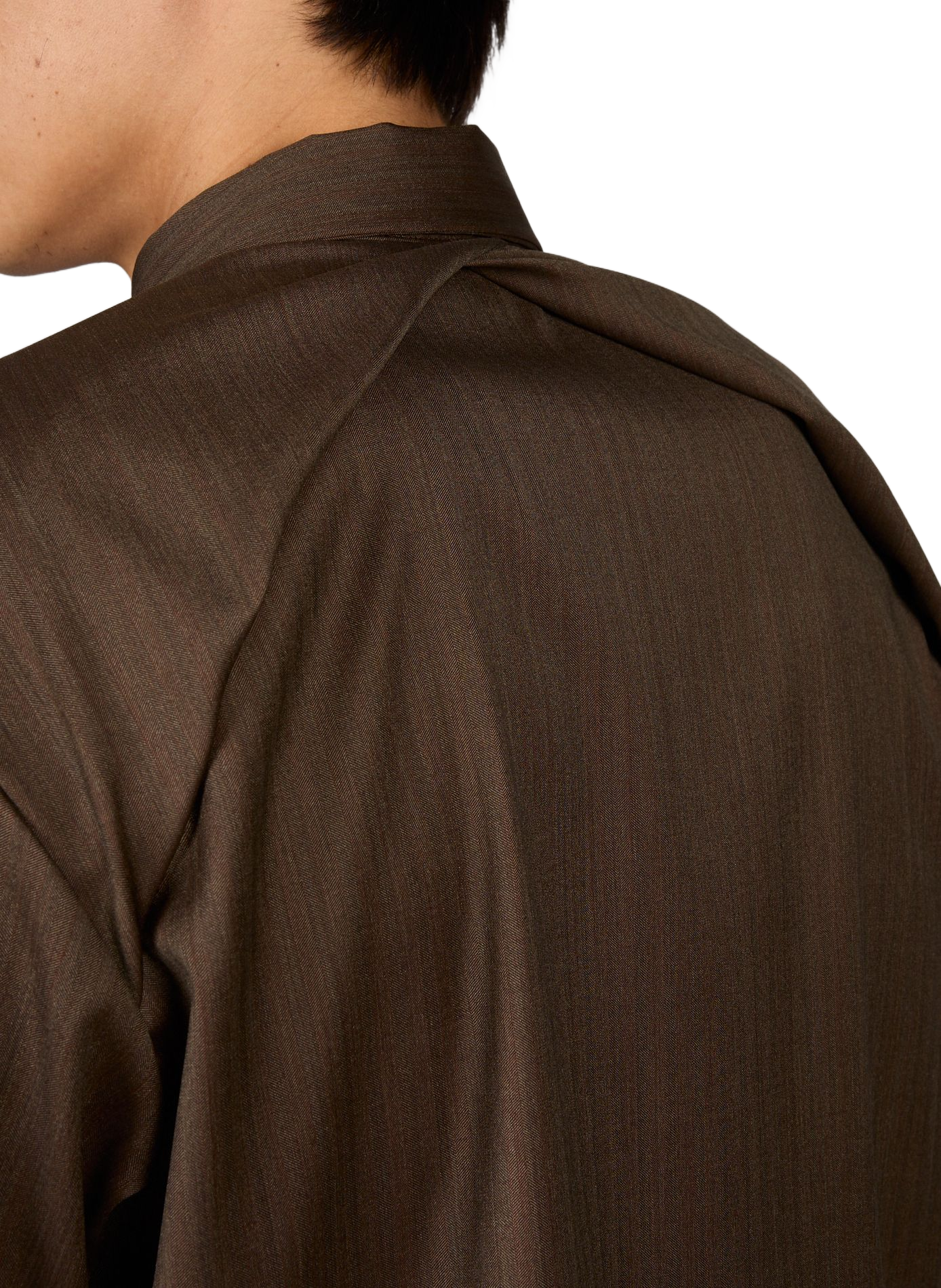 Chemise à manches longues en laine vierge et soie SONIA CARRASCO Marron