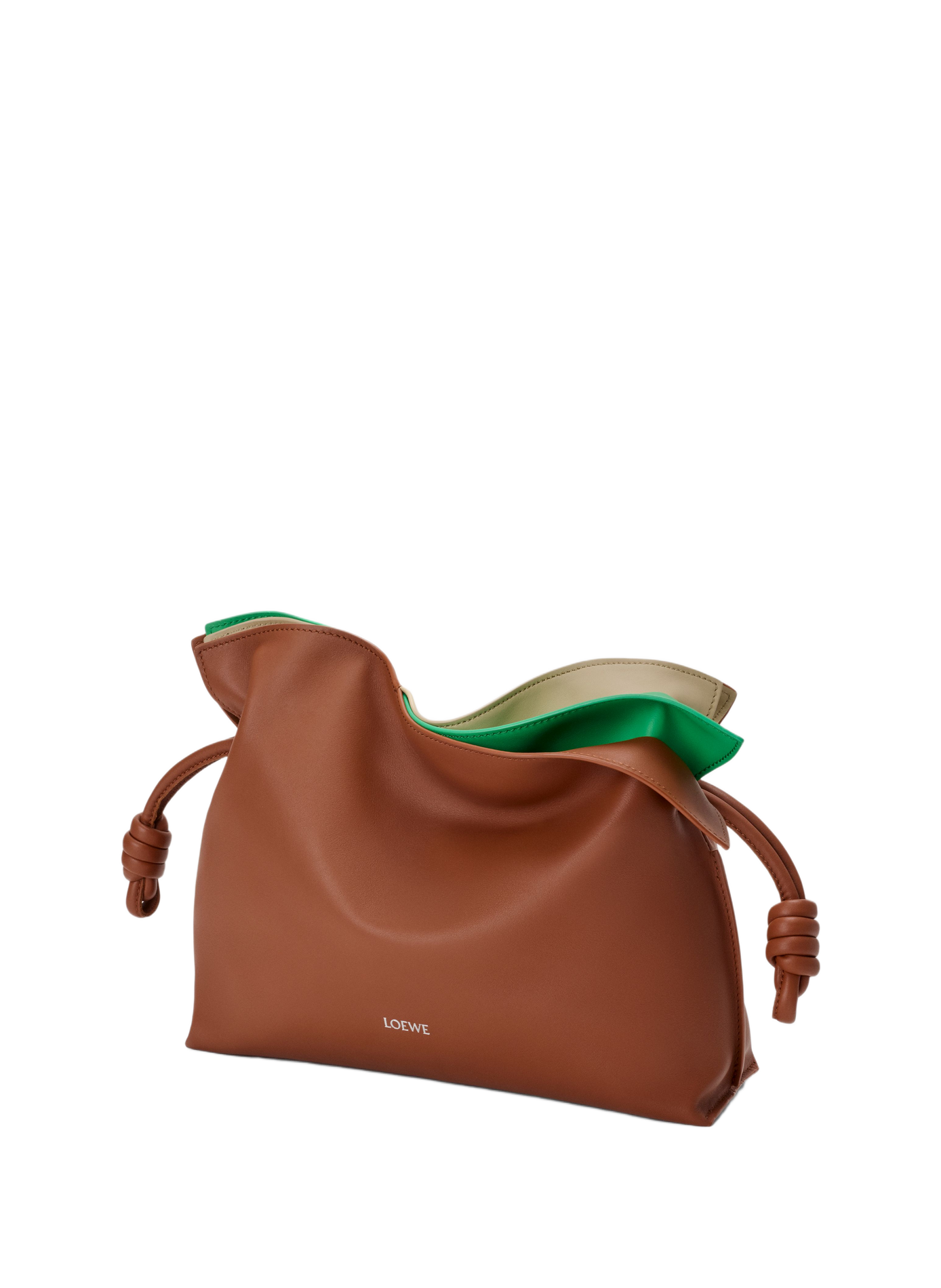 Flamenco medium clutch with layered nappa calfskin LOEWE Brown