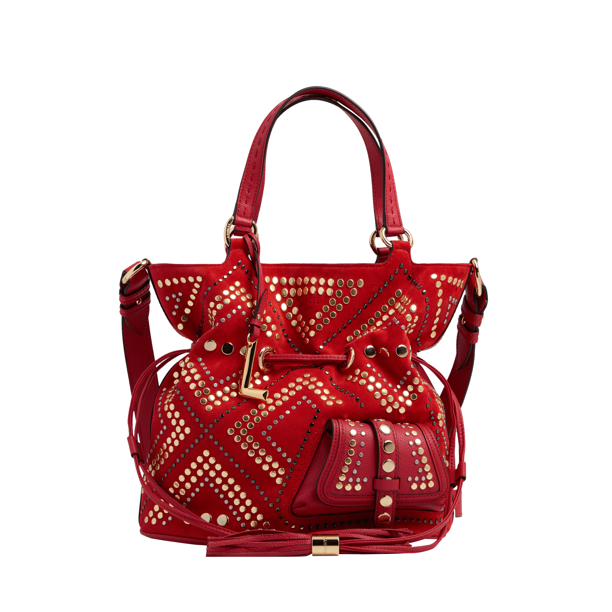 Handtas eerste flirt capsule 150 jaar in kalfsleer LANCEL Rood