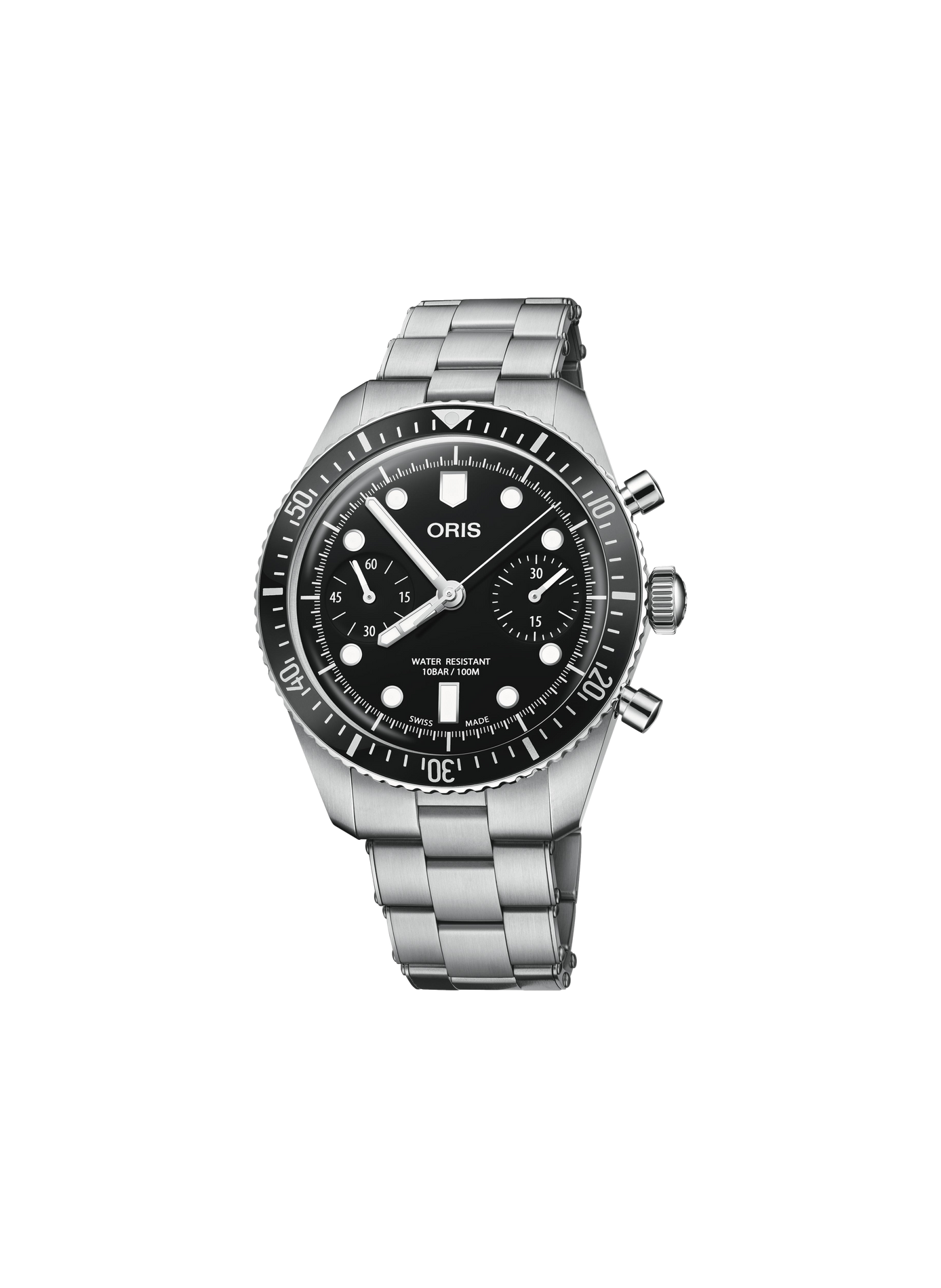 Montre automatique Oris Divers Sixty-Five Chonographe en acier inoxydable ORIS Noir