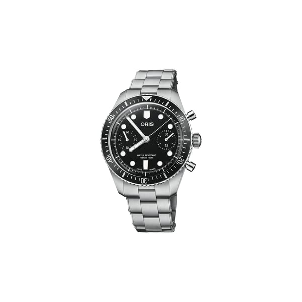 Montre automatique Oris Divers Sixty-Five Chonographe en acier inoxydable Montre automatique Oris Divers Sixty-Five Chonographe en acier inoxydable