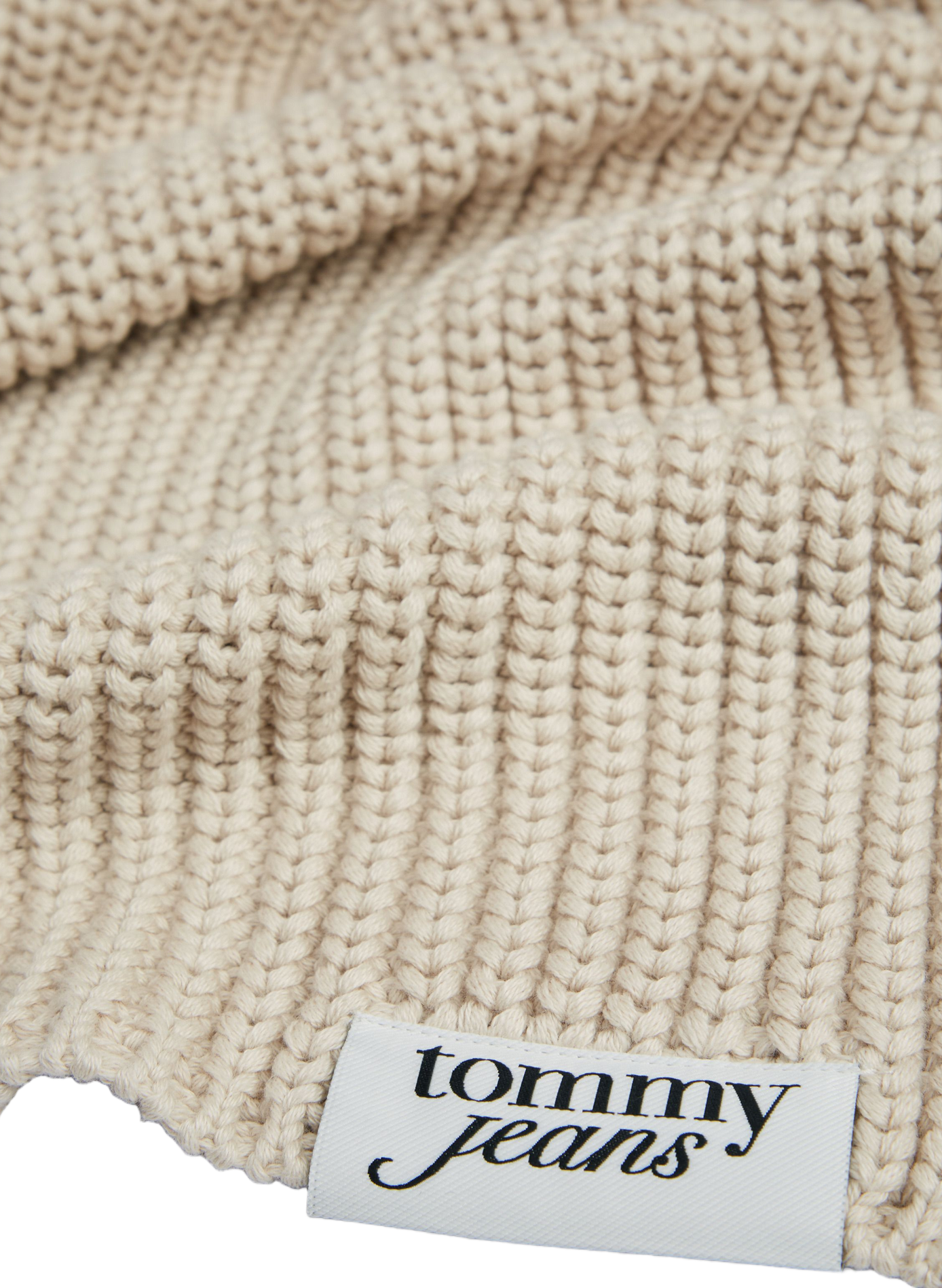Cotton knit scarf TOMMY HILFIGER Beige