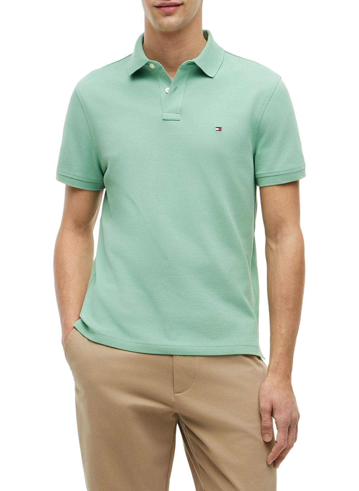 Organic cotton piqué polo shirt | Green TOMMY HILFIGER Men