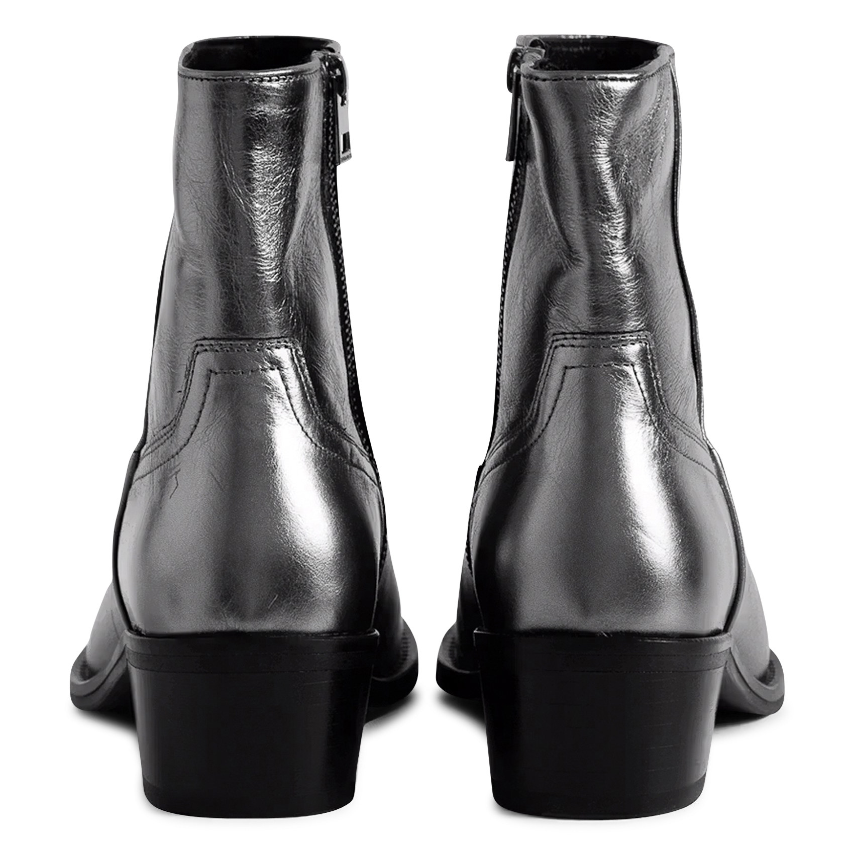 Bottines en cuir métallisé tex low ZADIG&VOLTAIRE Gris