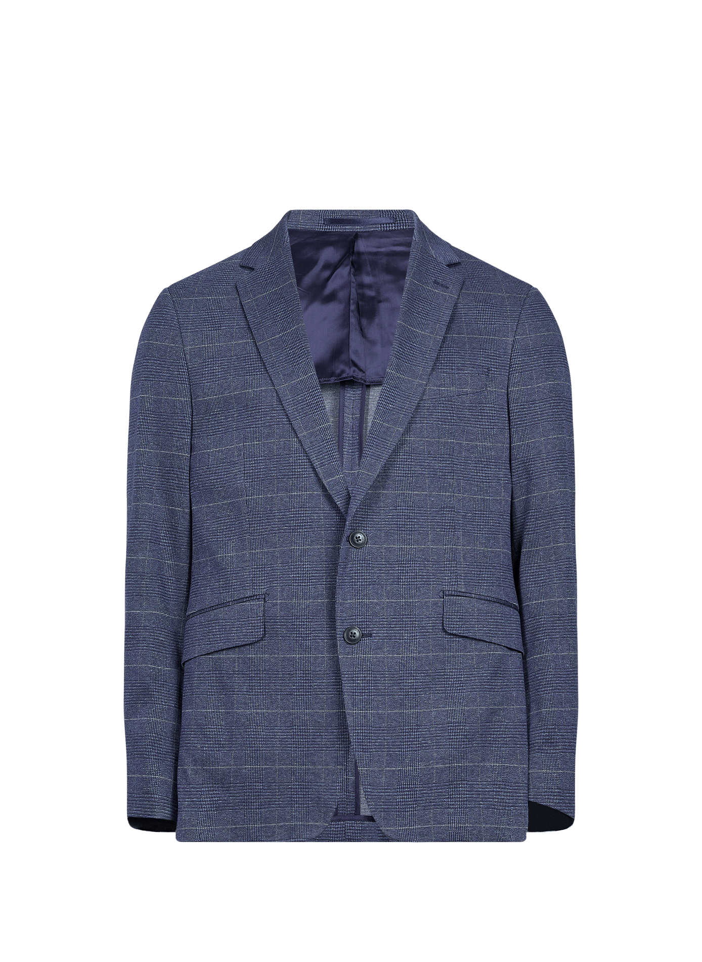 Blazer droit à motif en coton HACKETT Bleu