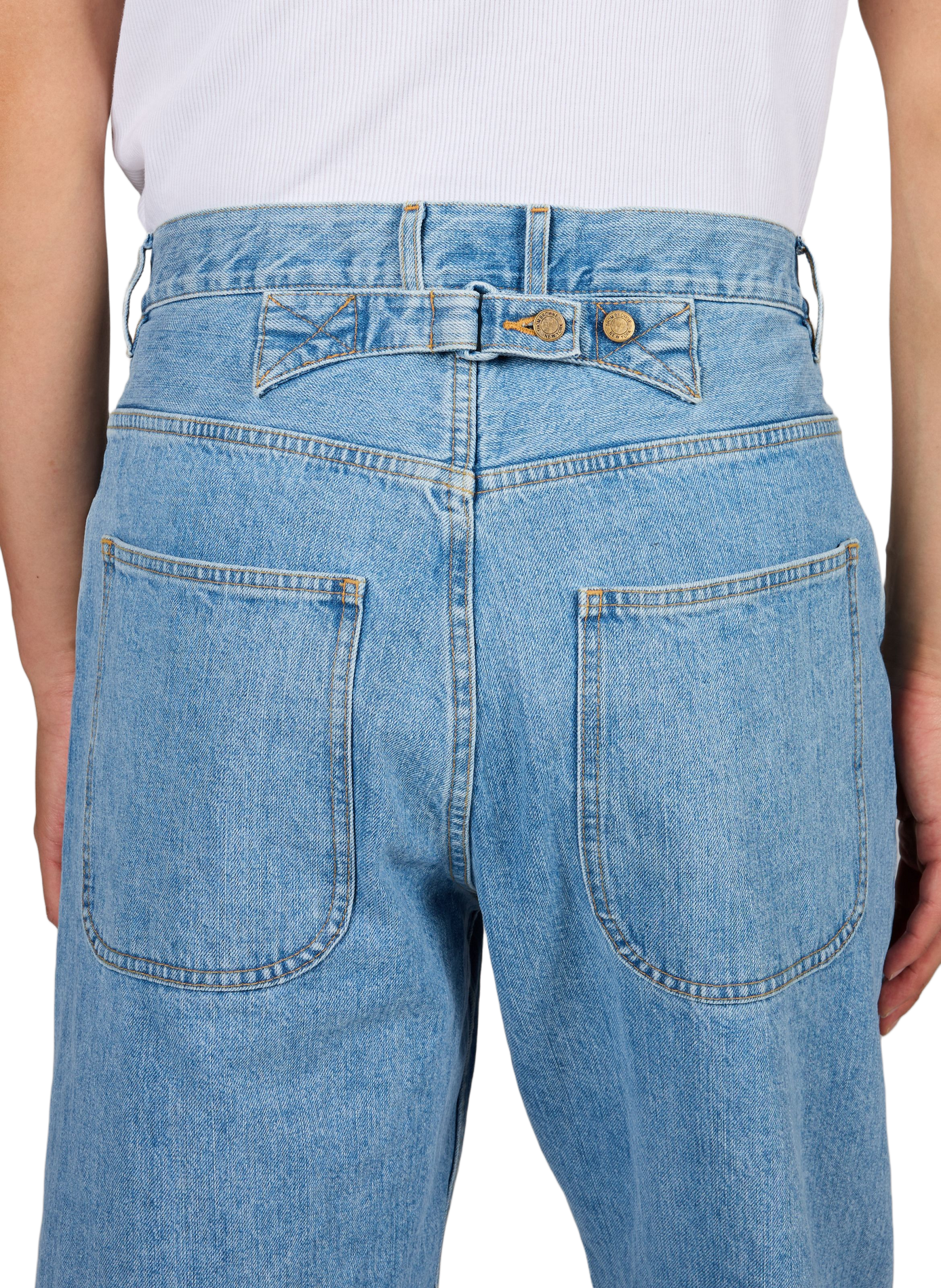 Straight-cut cotton jeans THOM BROWNE Blue