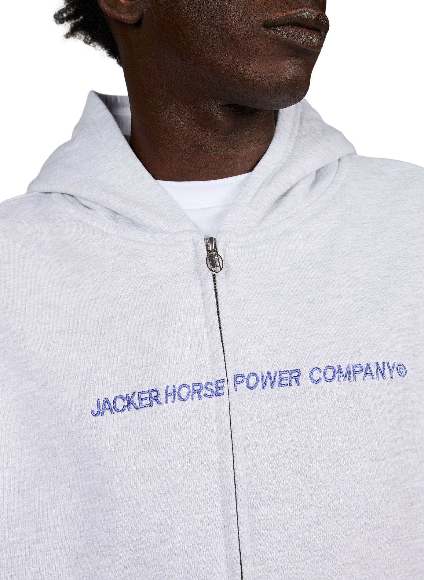 Weiter Pullover mit Stickerei aus Baumwolle. JACKER. Grau